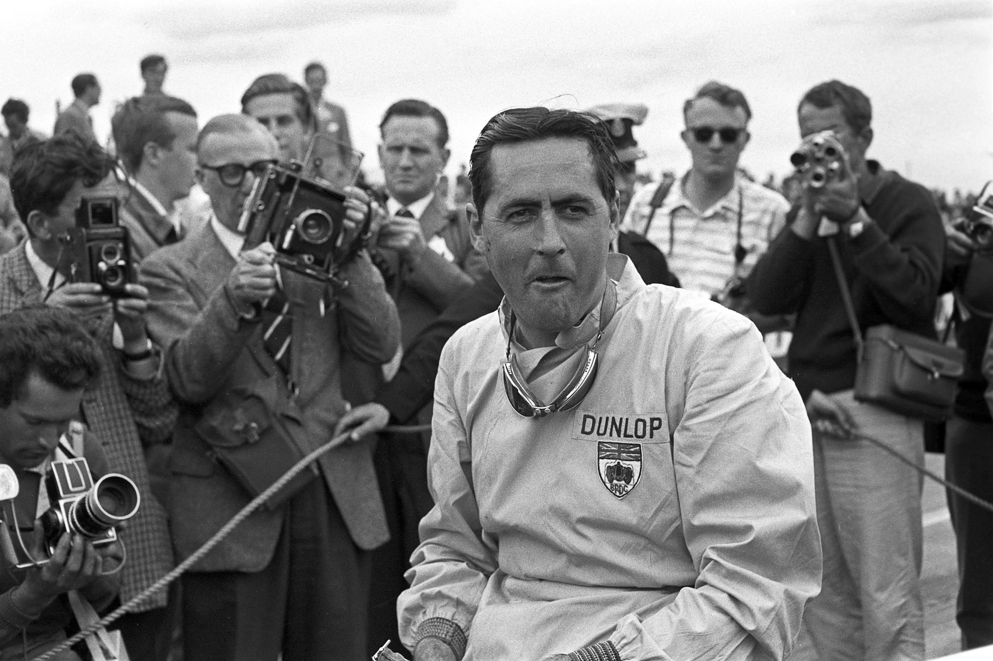 Jack Brabham, Grand Prix of Great Britain, Silverstone Circuit, 16 July 1960. (Photo by Bernard