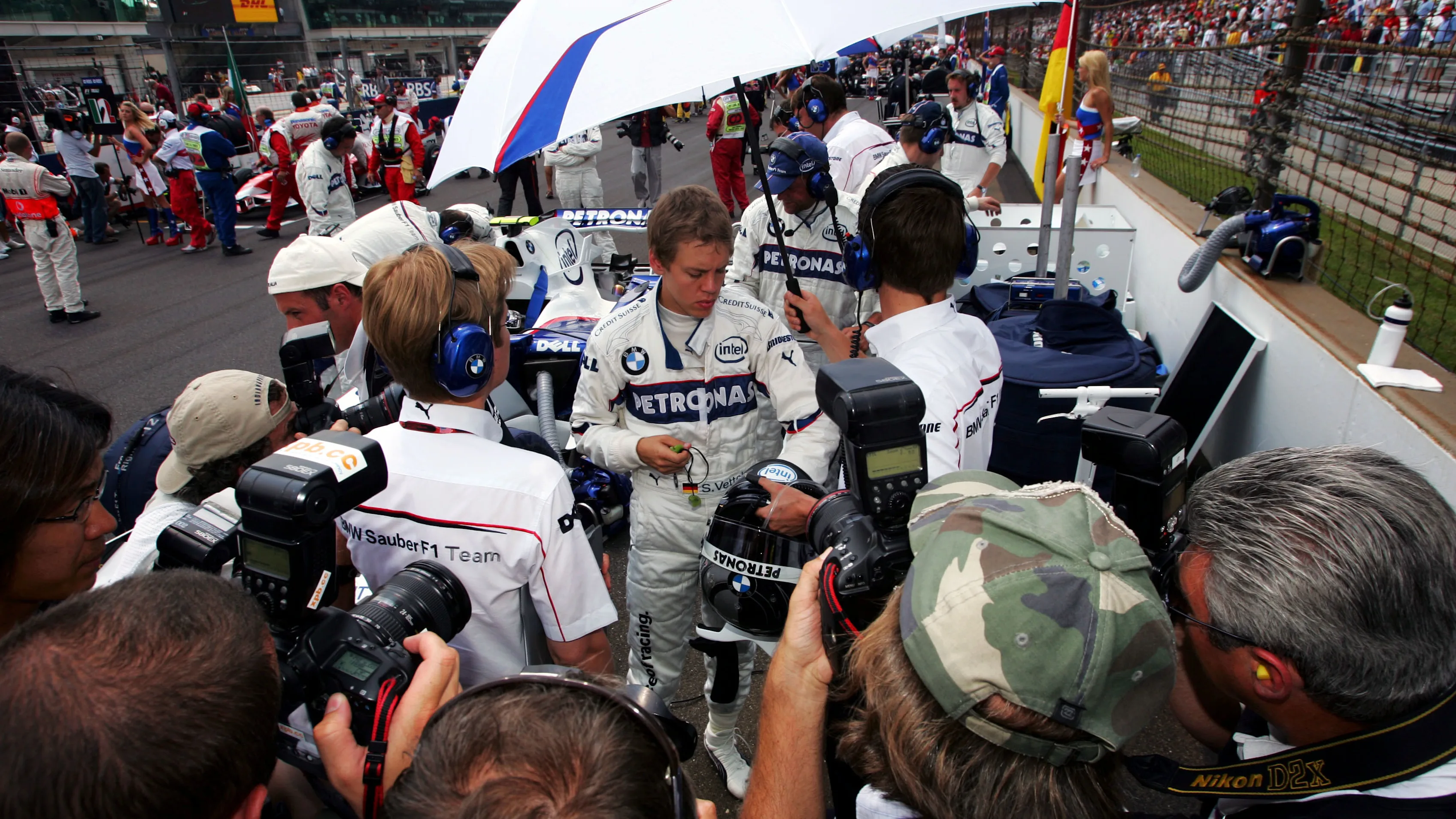 Sebastian Vettel (GER) BMW Sauber on the grid. Formula One World Championship, Rd 7, United States