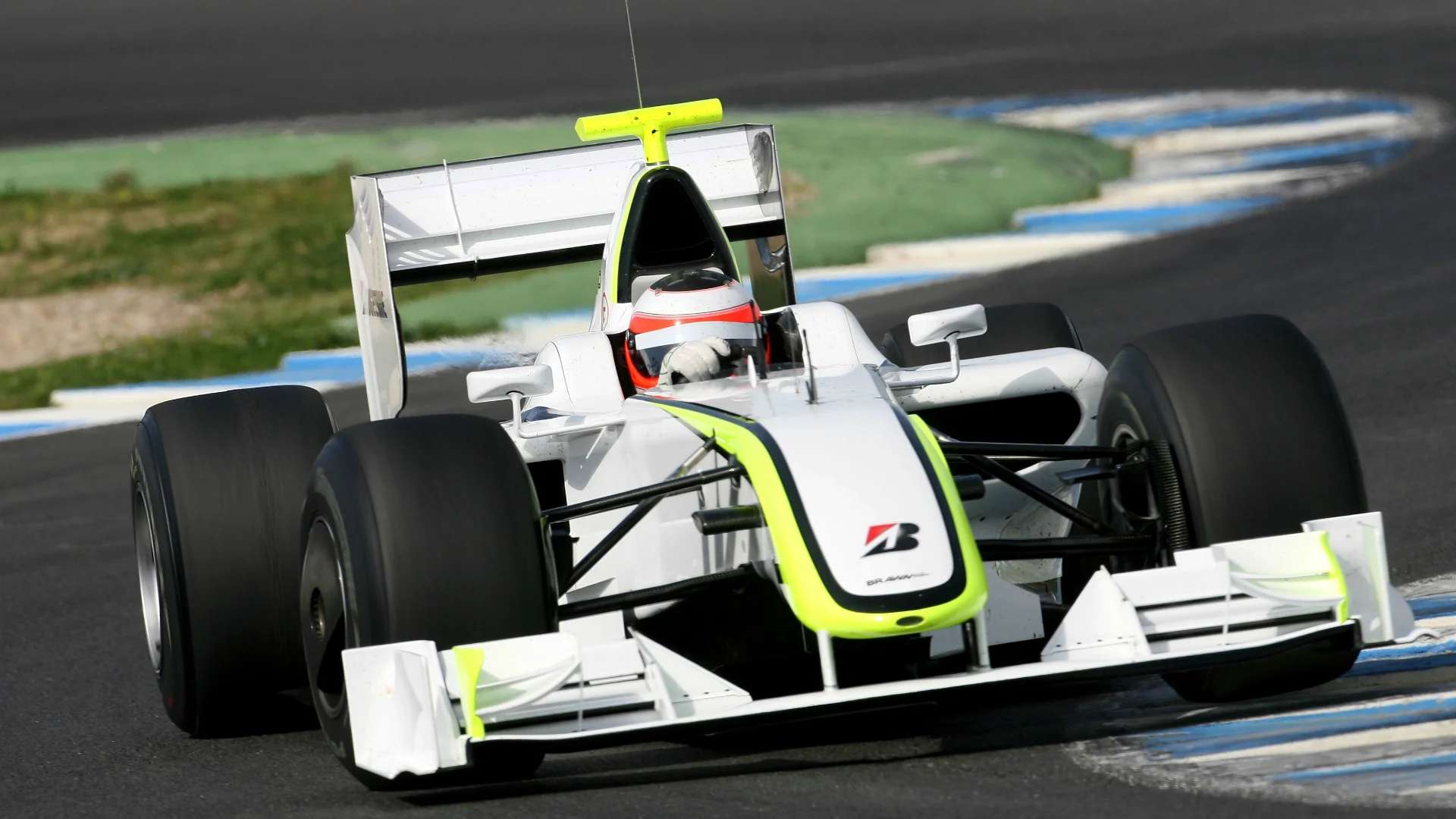 Rubens Barrichello BRA Brawn Grand Prix BGP 001 Formula One Testing 15 March 2009 Jerez