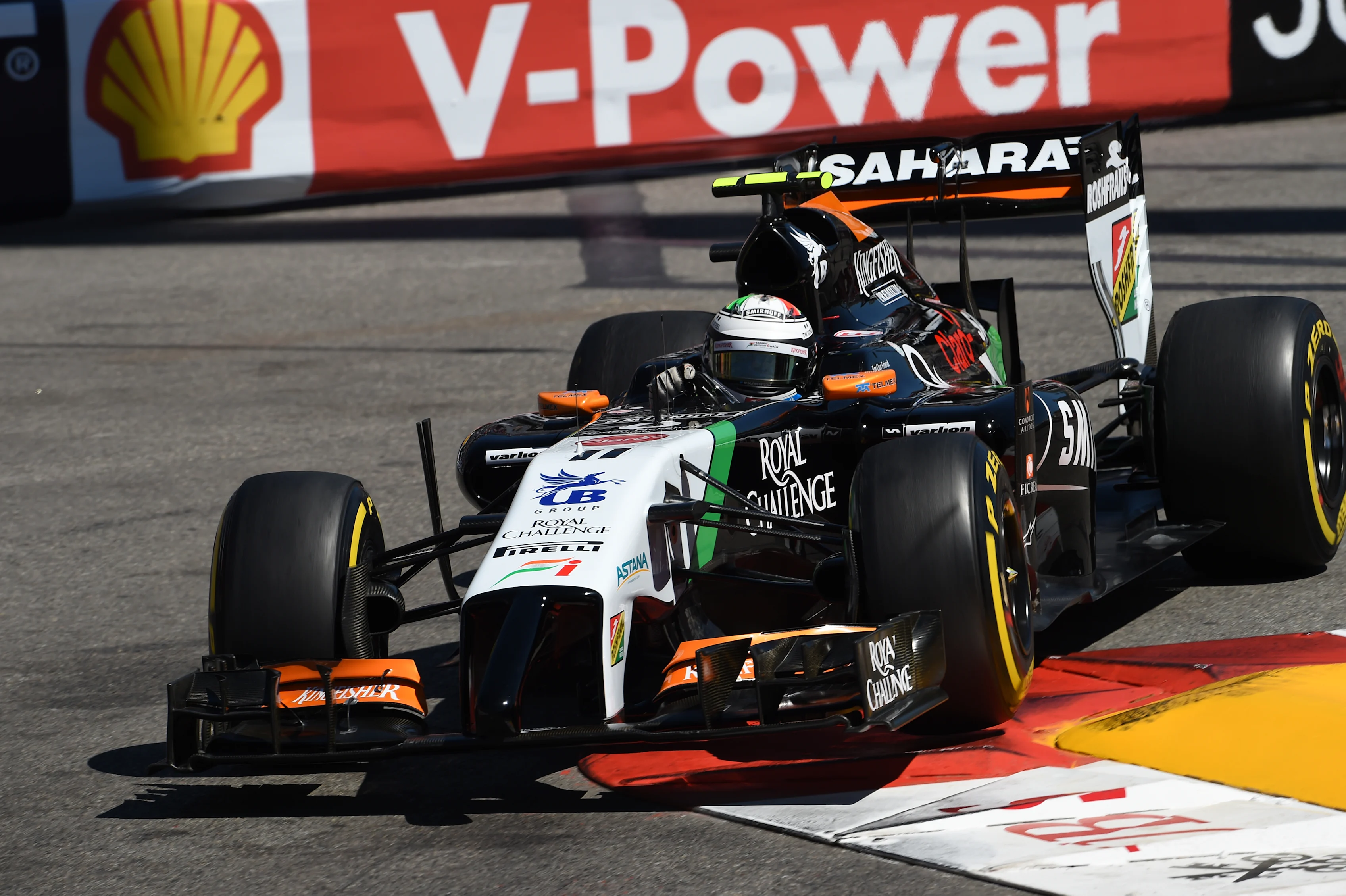 Sergio Perez (MEX) Force India VJM07.
Formula One World Championship, Rd6, Monaco Grand Prix, Qualifying, Monte-Carlo, Monaco, Saturday 24 May 2014. © Sutton Motorsport Images