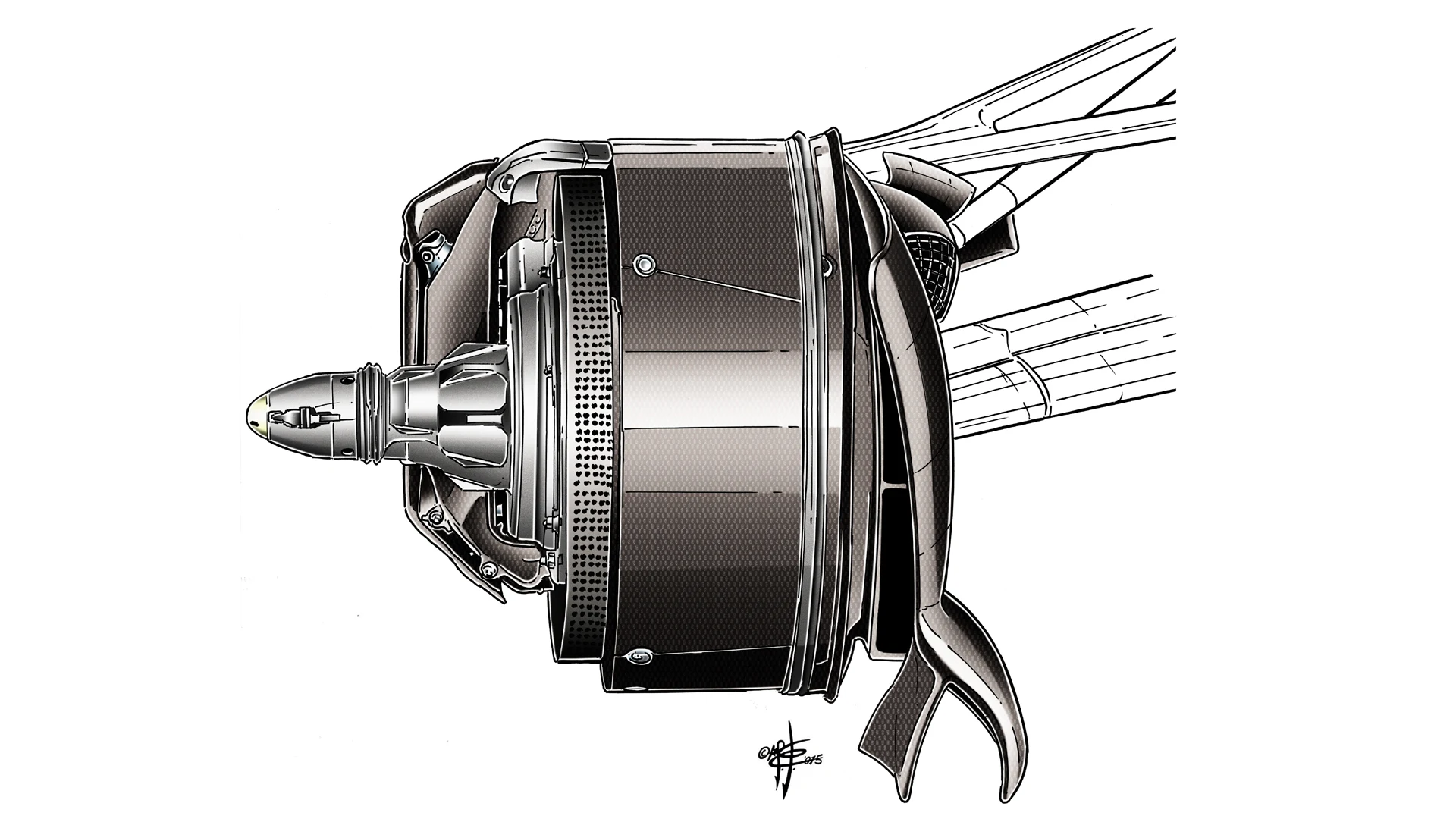 Mercedes F1 W06 Hybrid - Hungary brake cooling solutions