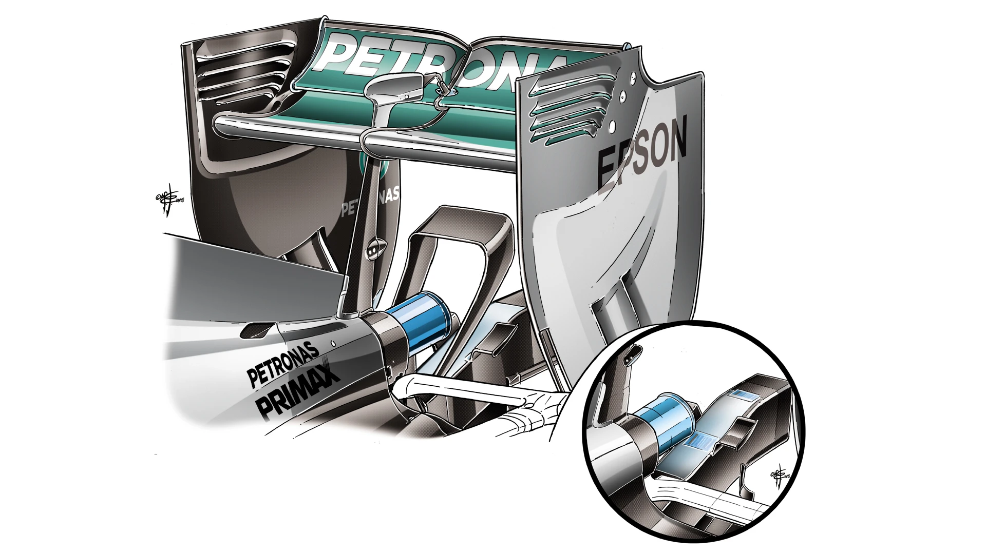 Mercedes F1 W06 Hybrid - high-downforce monkey seat