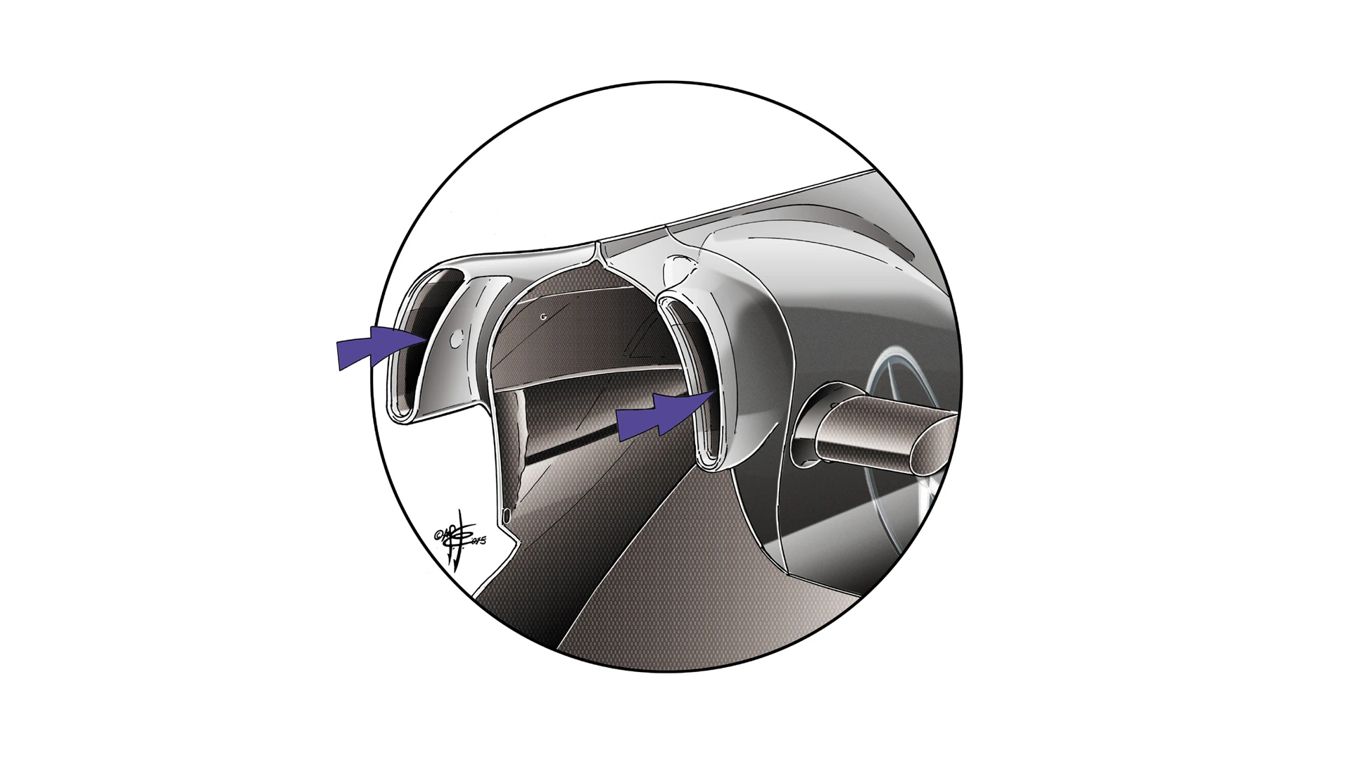 Mercedes F1 W06 Hybrid - engine cover 'ears'