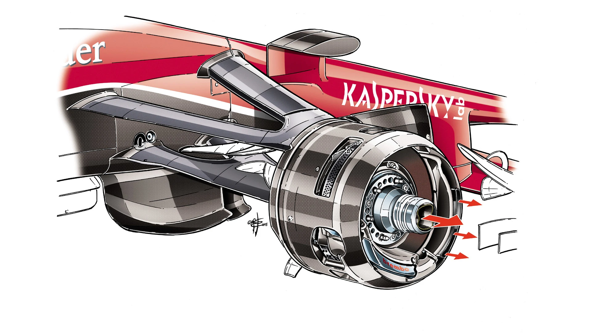 Ferrari SF15-T - blown front axle