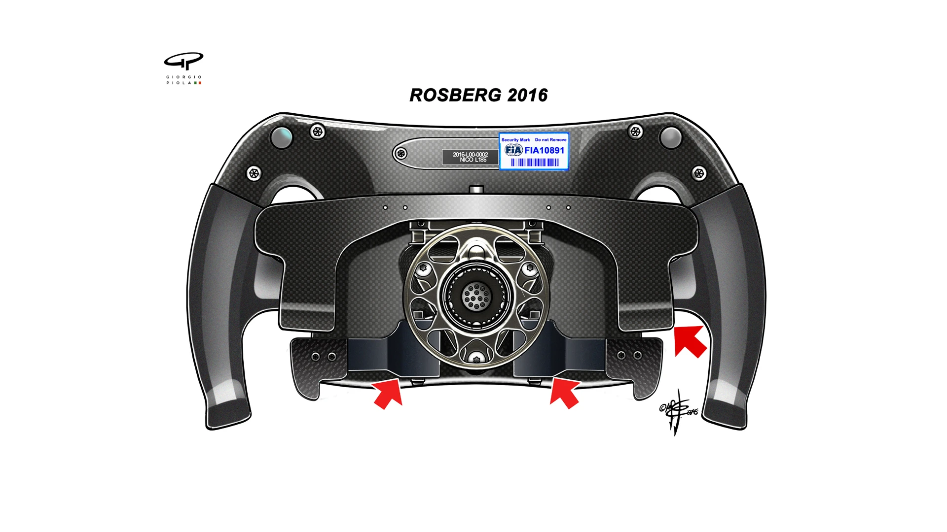 Nico Rosberg 2016 steering wheel