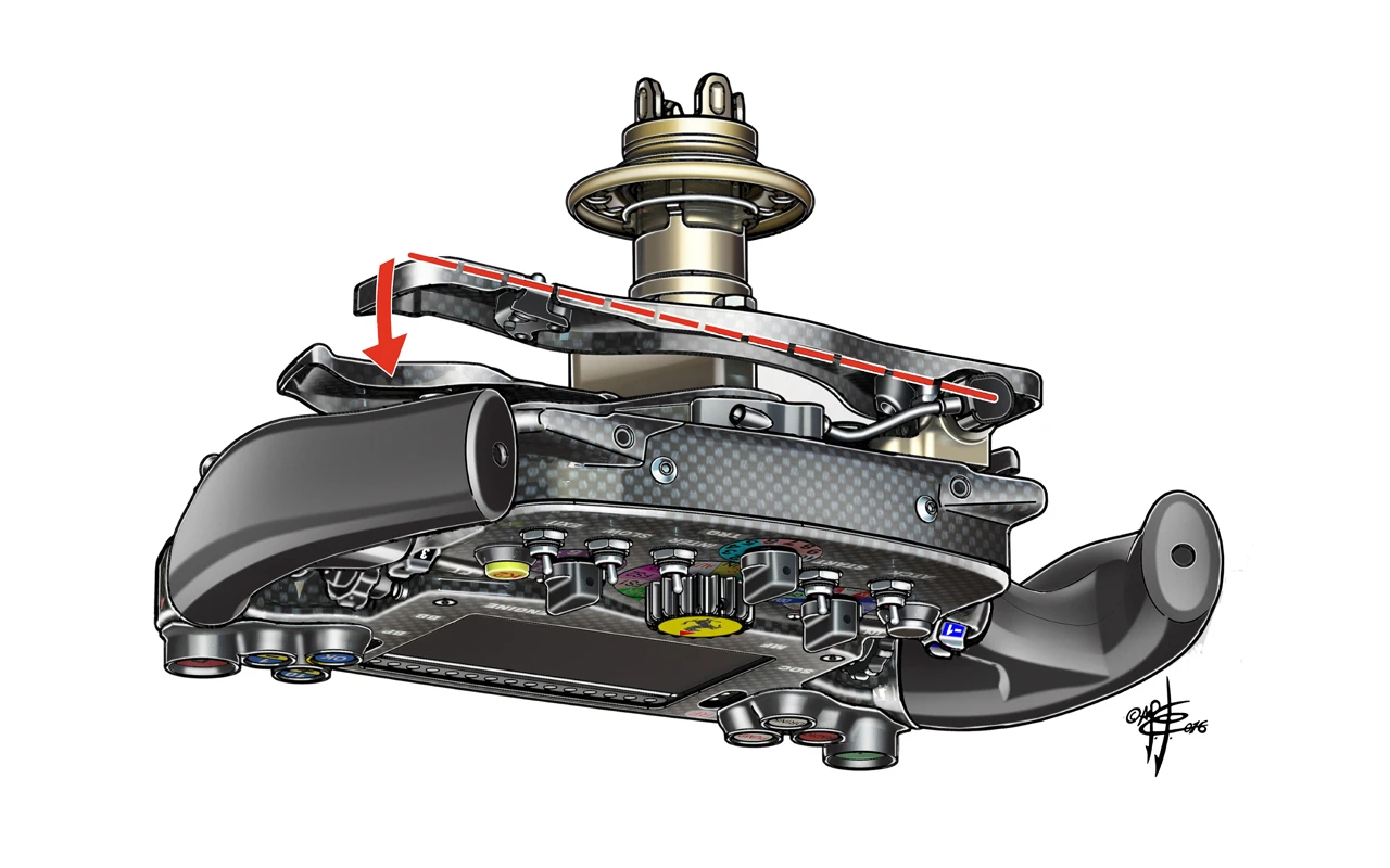 Ferrari SF16-H - steering wheel wishbone paddle