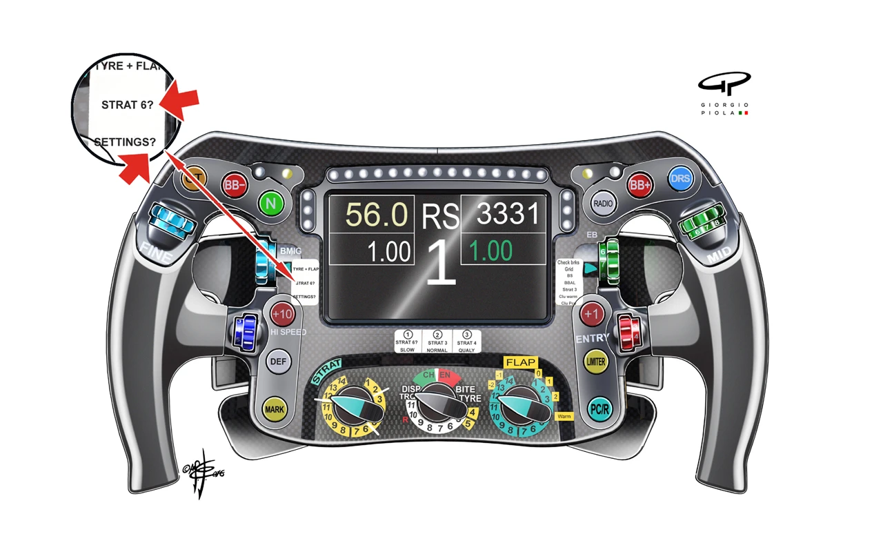Mercedes F1 W07 Hybrid - Rosberg steering wheel