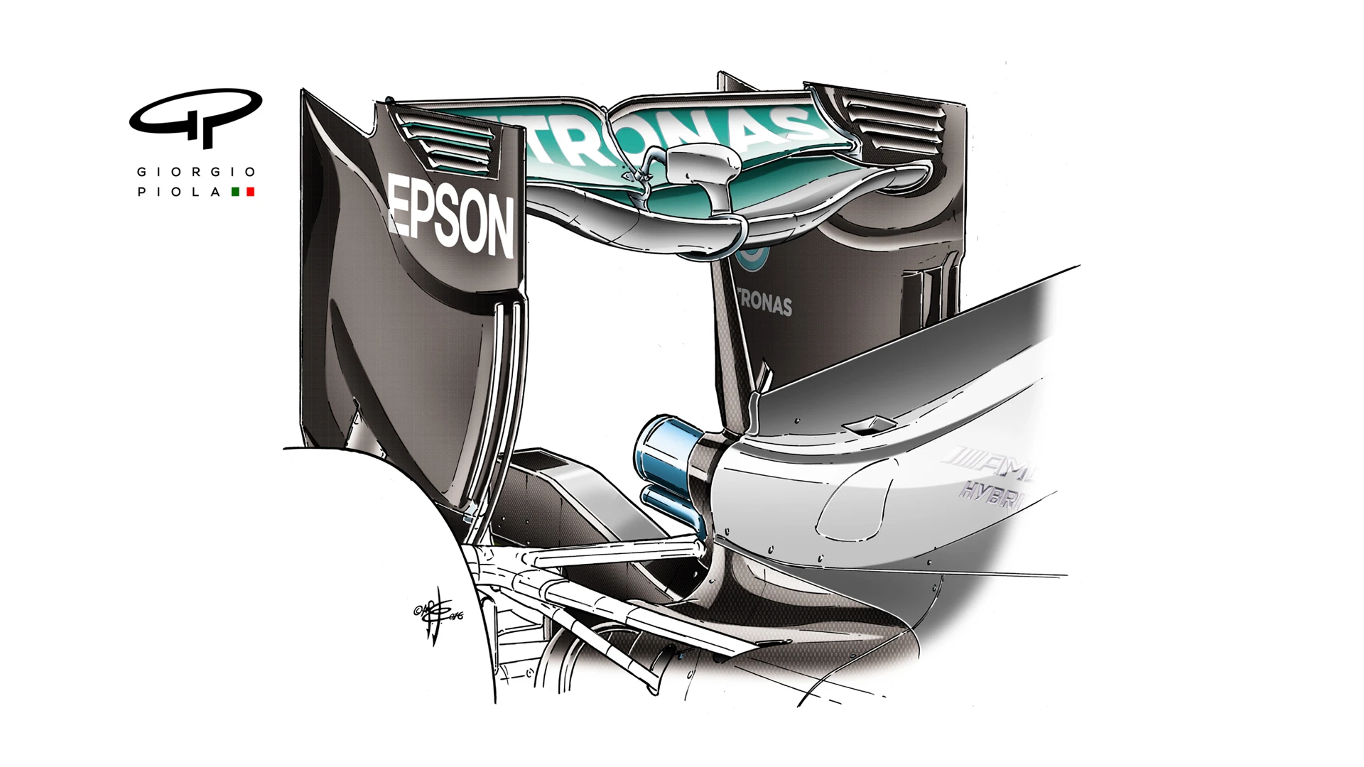 Mercedes F1 W07 Hybrid - Europe rear wing