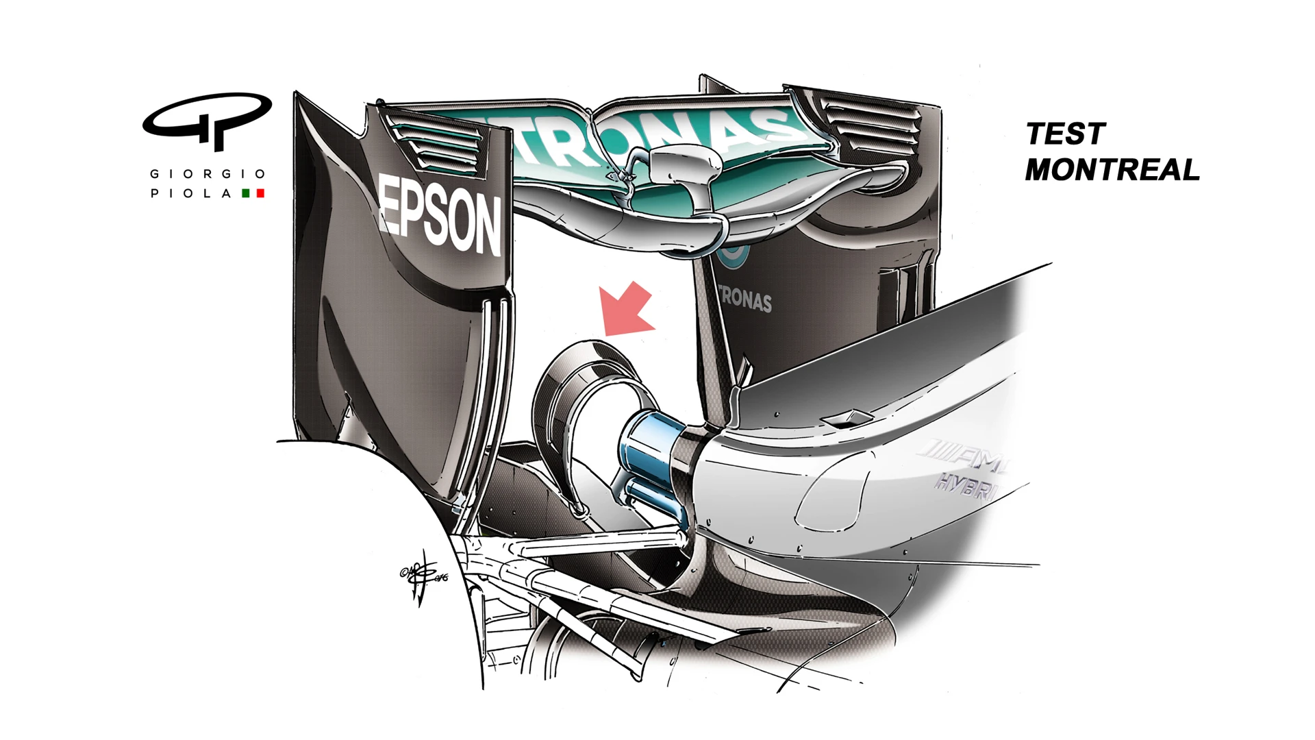 Mercedes F1 W07 Hybrid - Canada rear wing