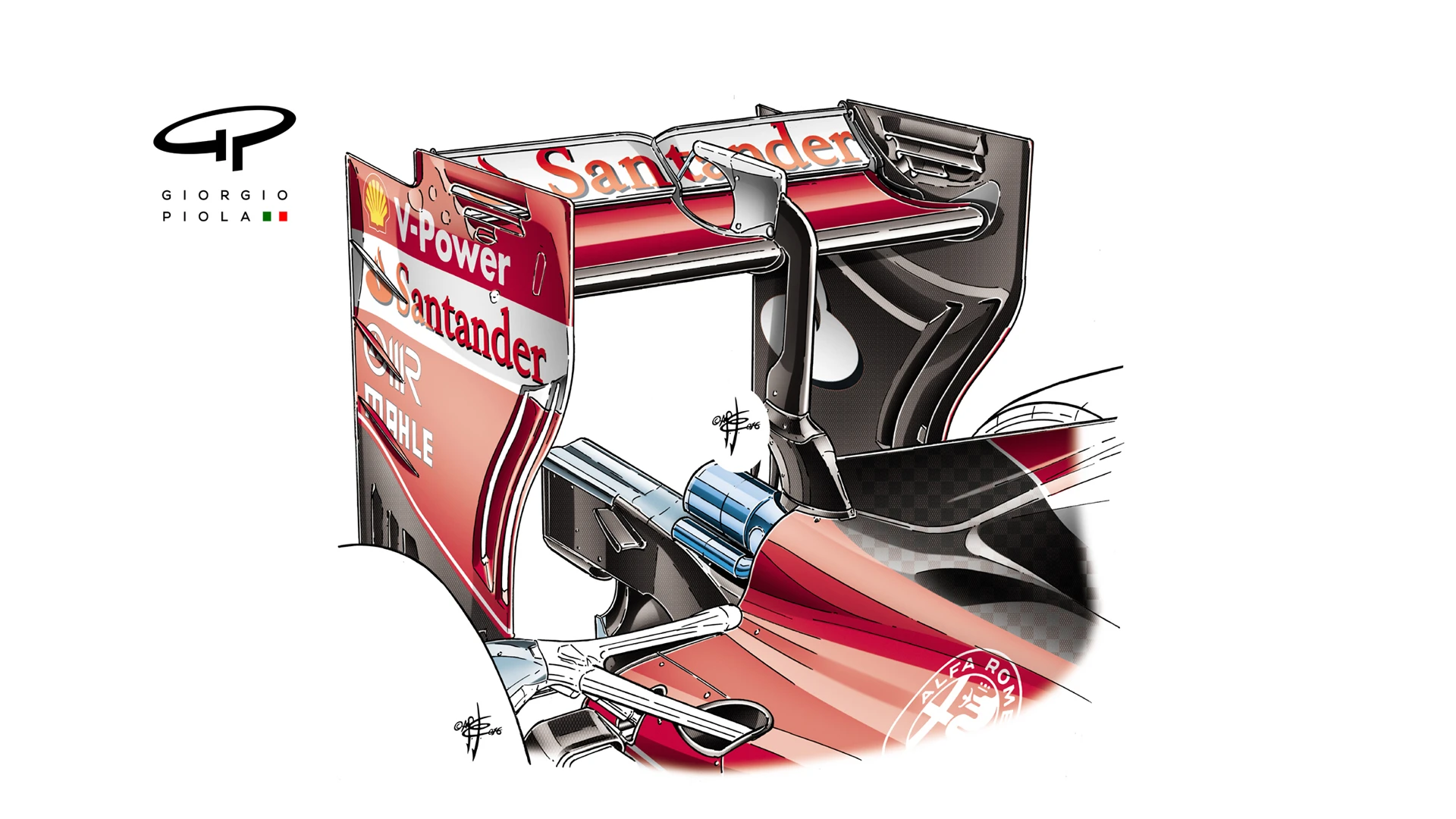 Ferrari SF16-H - Europe rear wing