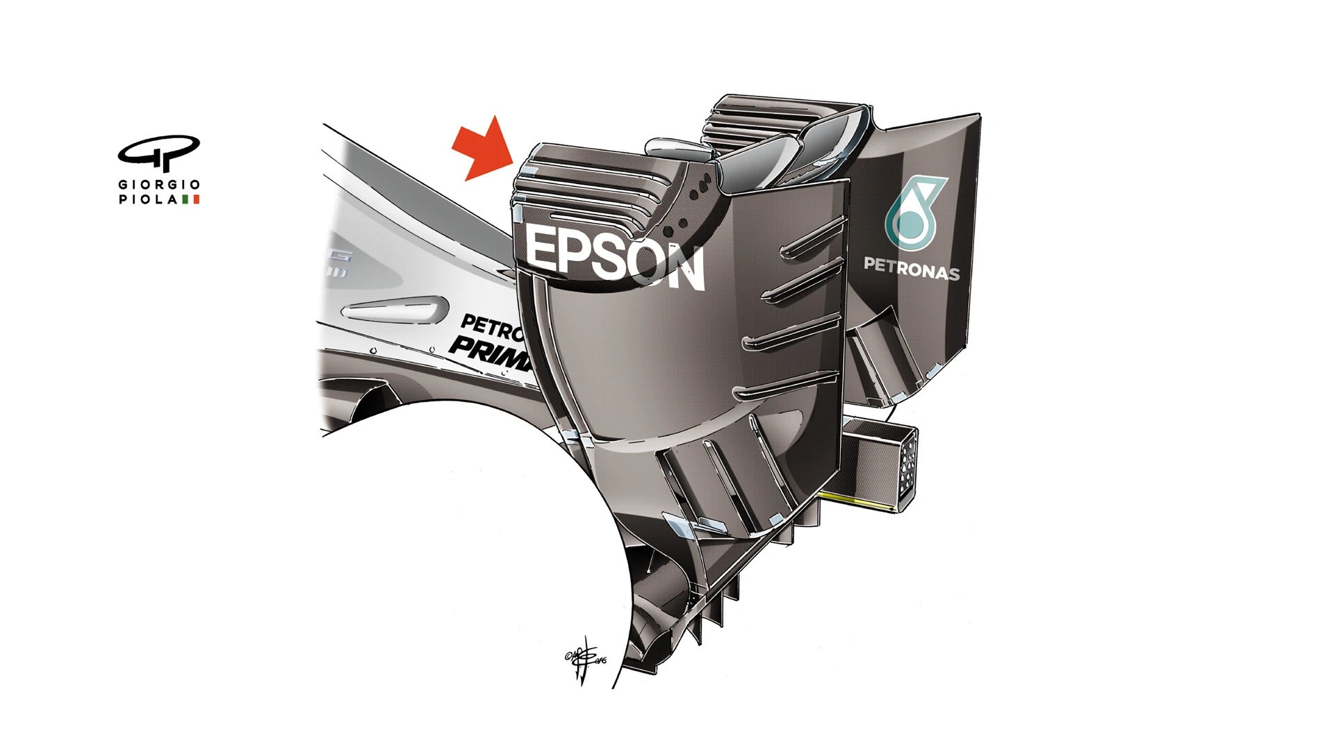 Mercedes F1 W07 Hybrid - Hungary rear wing