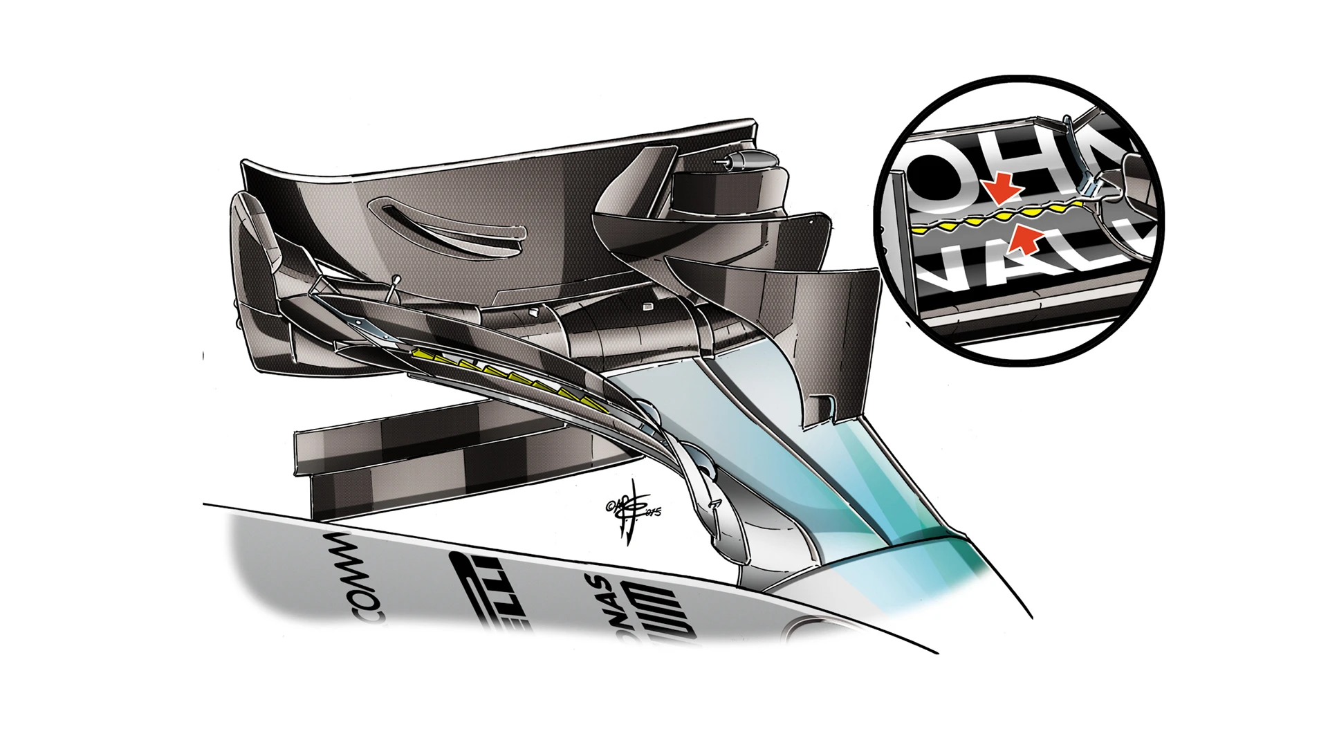 Mercedes F1 W06 - serrated front wing