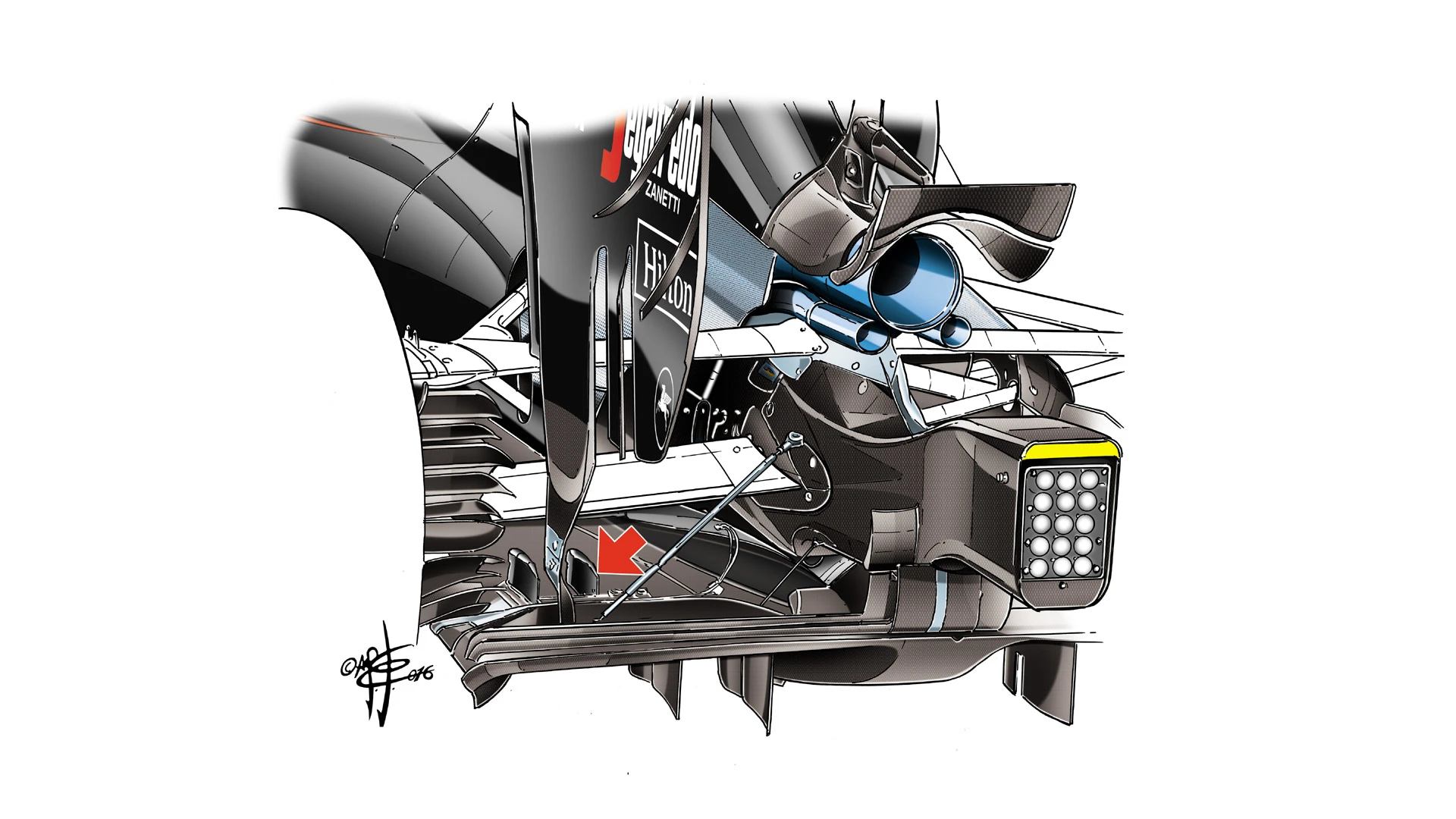 McLaren MP4-31 - Austin rear diffuser