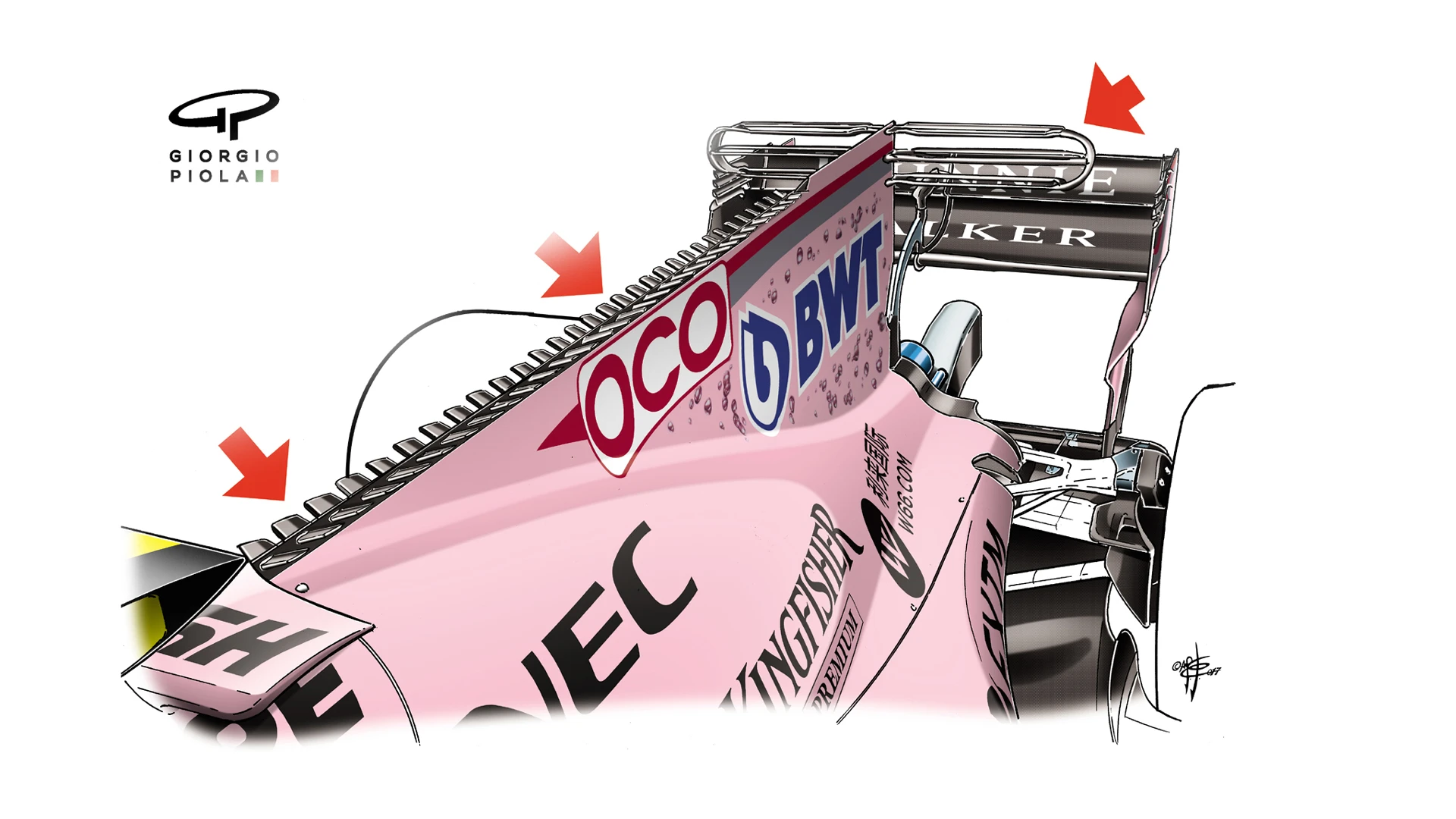 Force India VJM10 - Singapore engine