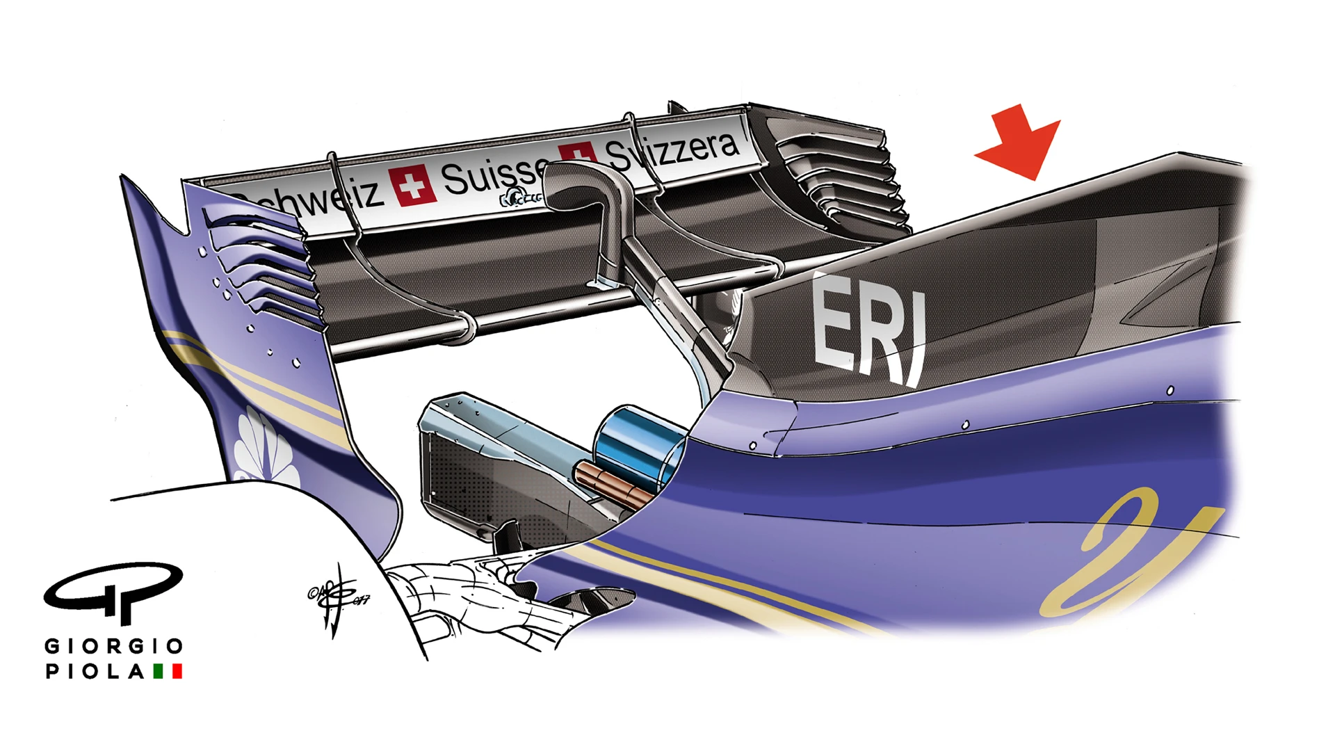 Sauber C36 - Mexico engine cover