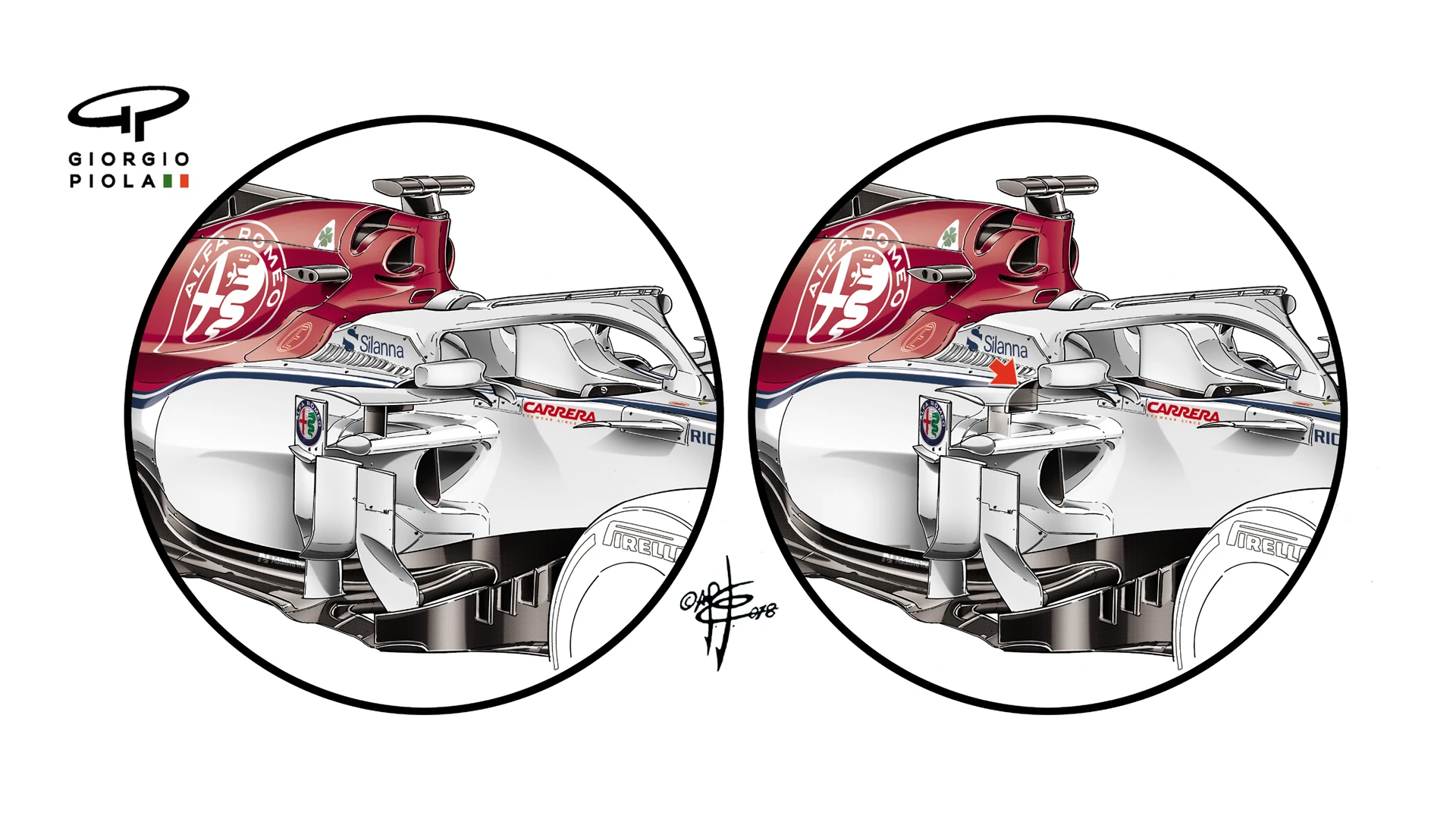 Sauber C37 - cooling inlets, first