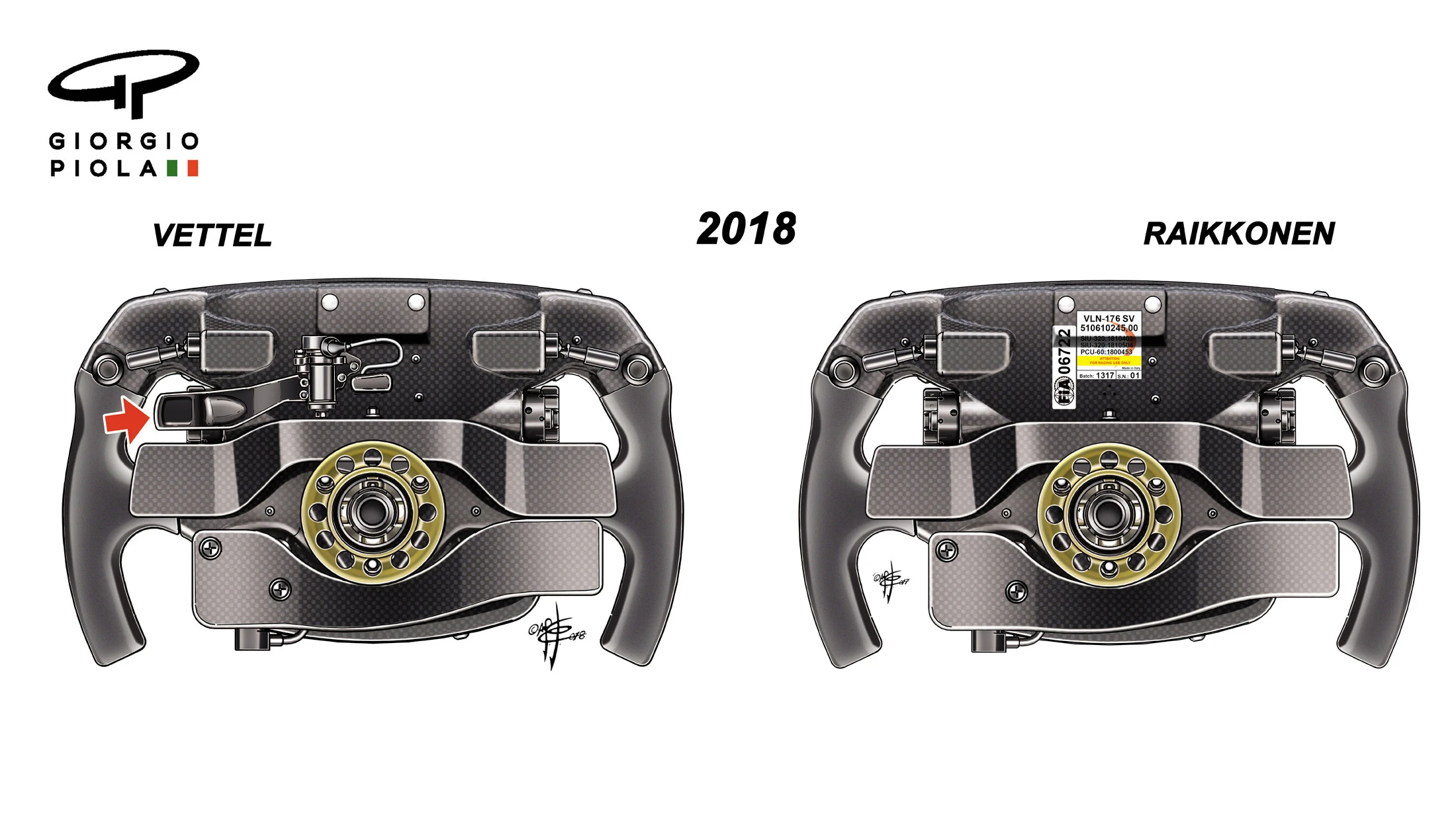 039-018  VETTEL STEERING  WHEEL BACK ARR 