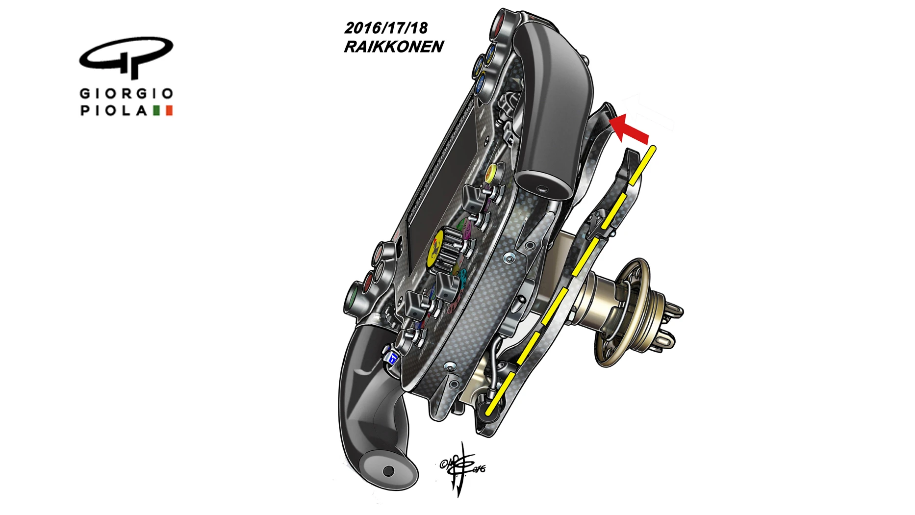 042-016 FERRARI- STEERING WHEEL BACK 