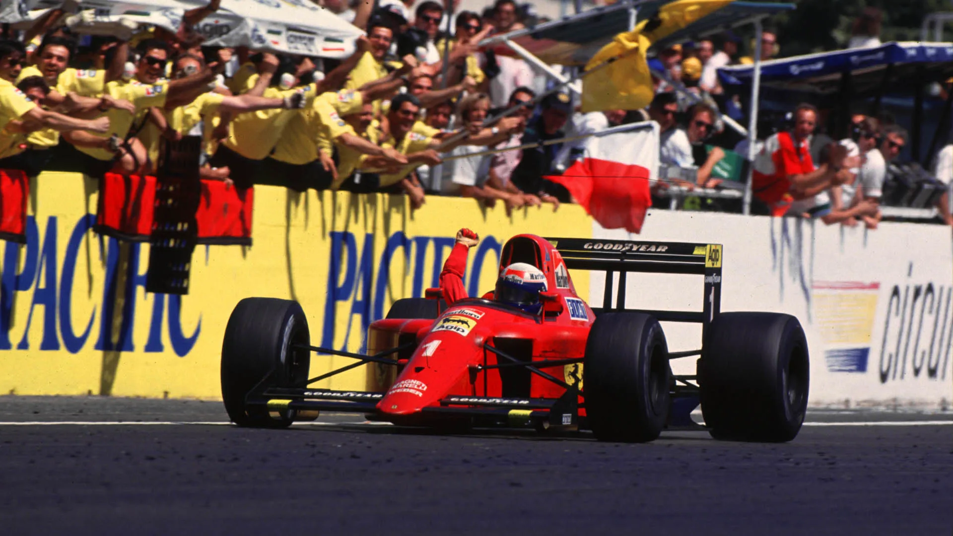 Prost's France win was the second of three back-to-back victories for Ferrari © LAT Photographic
