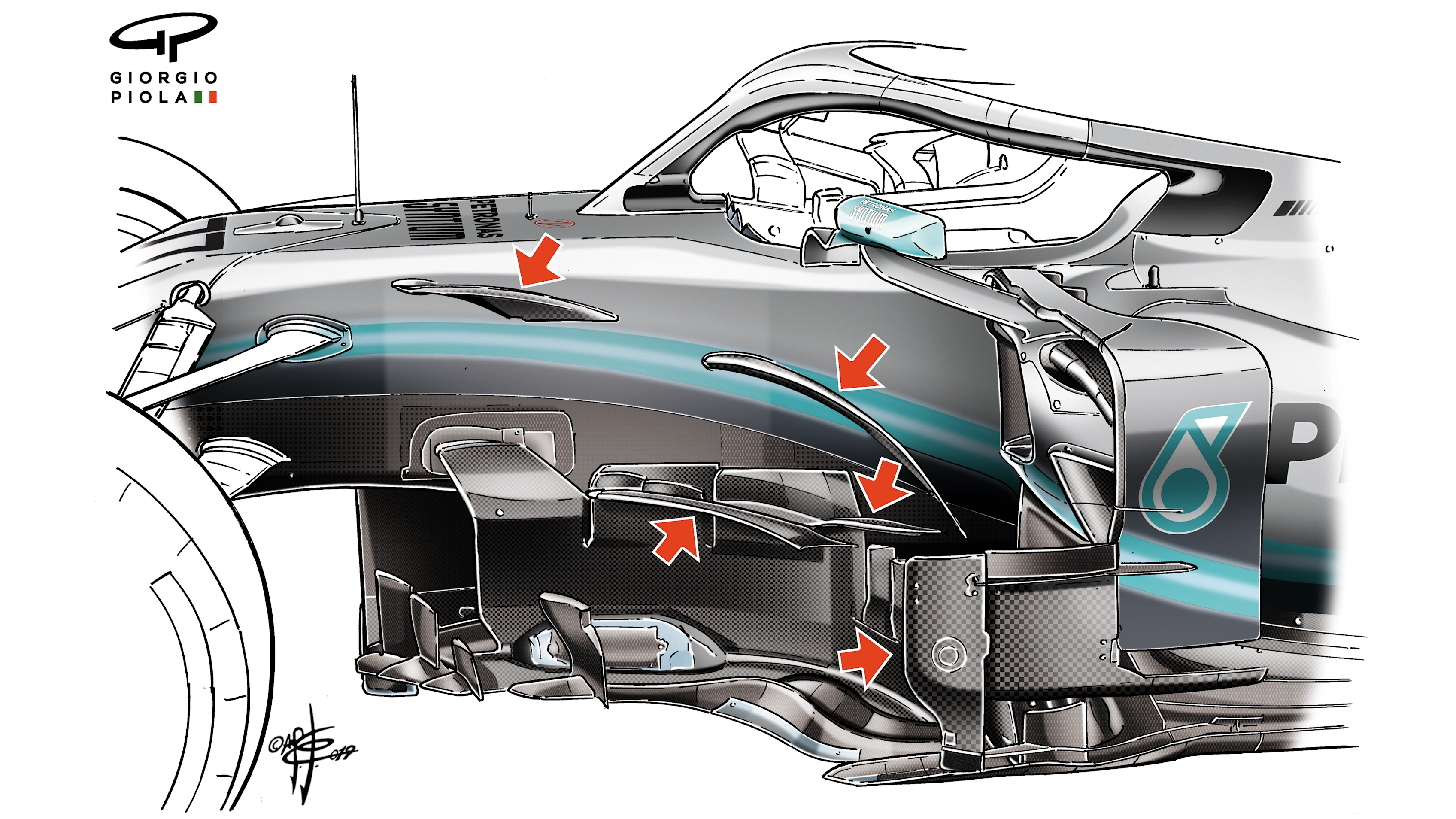 017-19 MERCEDES  NEW BARGE BOARD