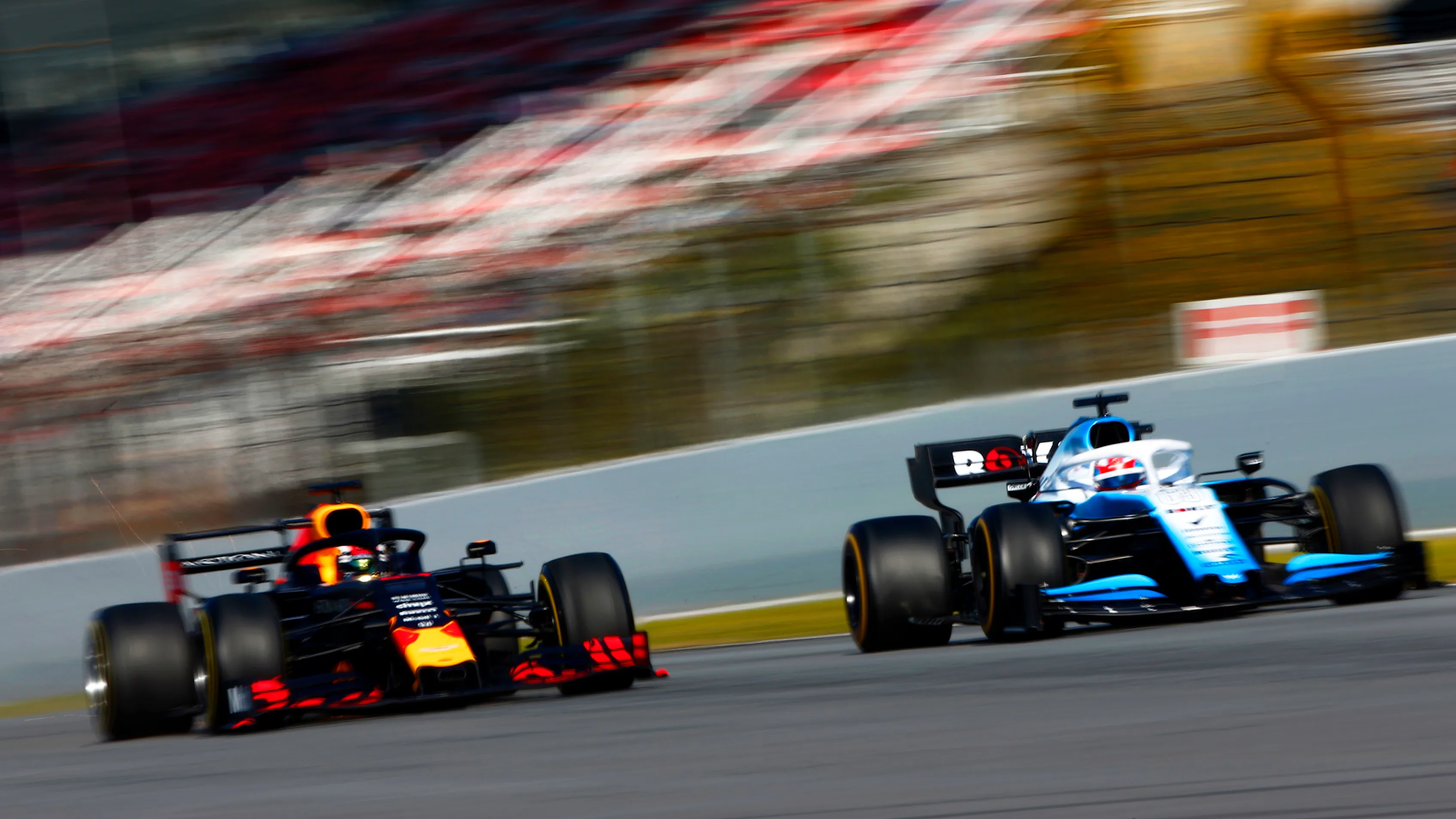 CIRCUIT DE BARCELONA-CATALUNYA, SPAIN - FEBRUARY 26: Pierre Gasly, Red Bull Racing RB15 and George