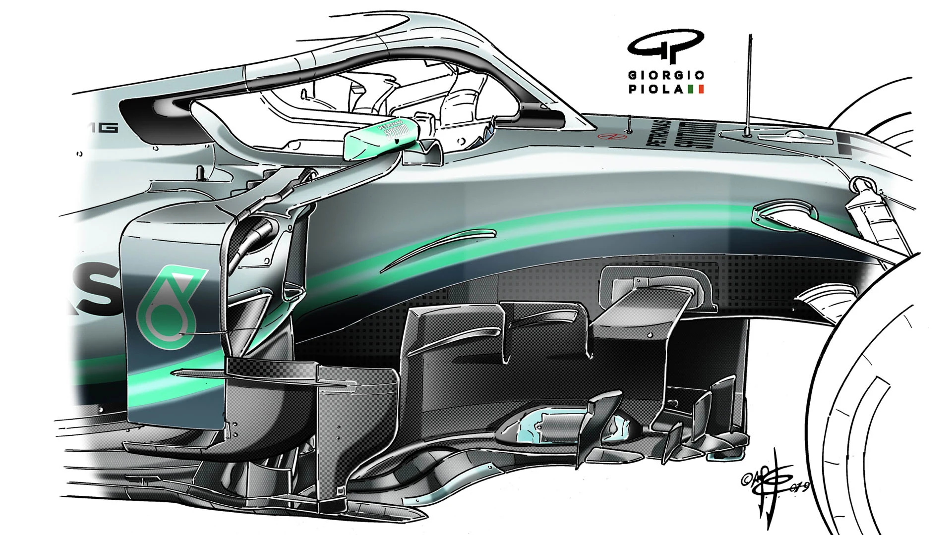 Mercedes' old barge board arrangement