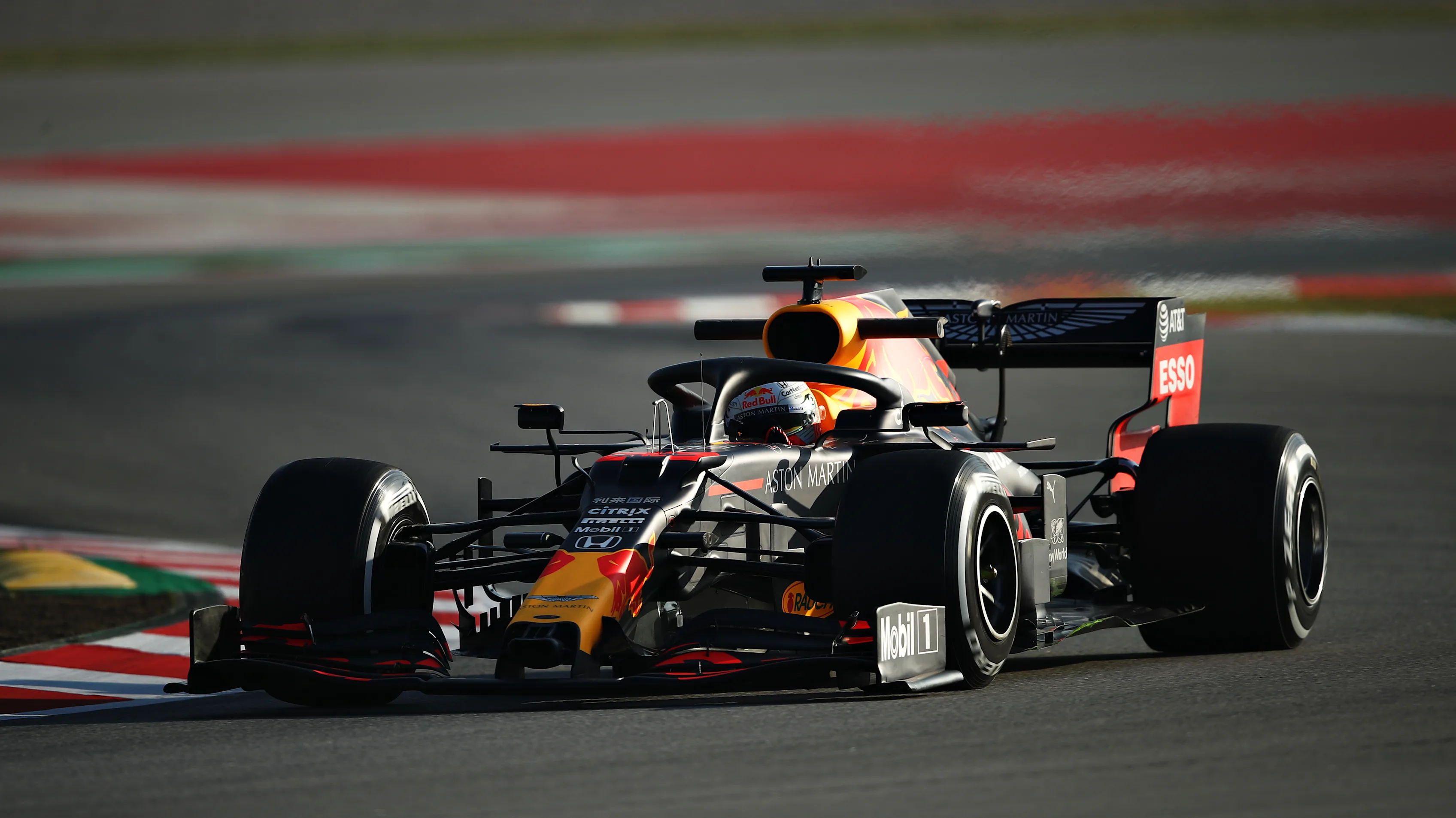 BARCELONA, SPAIN - FEBRUARY 21: Max Verstappen of the Netherlands driving the (33) Aston Martin Red