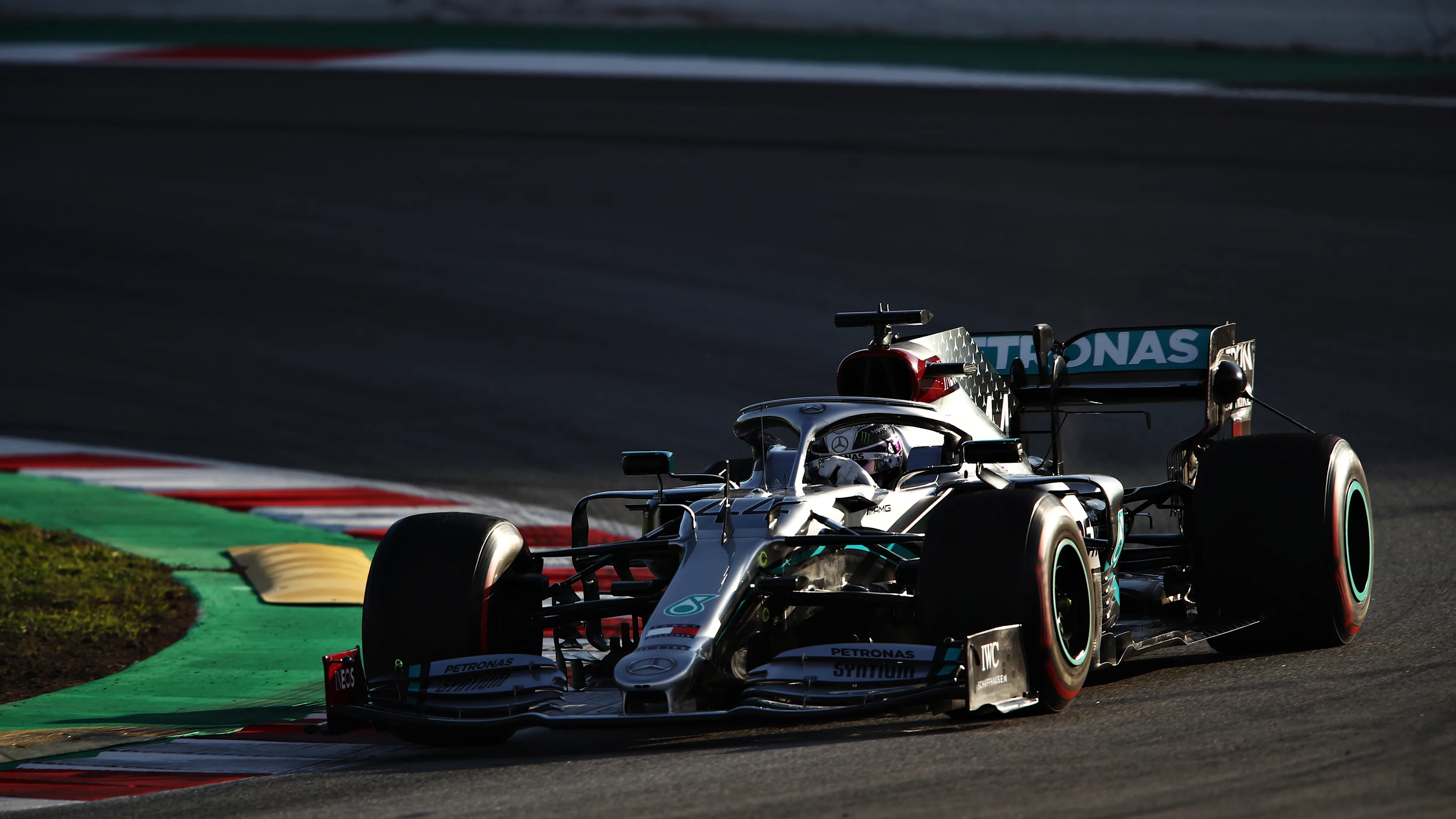 BARCELONA, SPAIN - FEBRUARY 26: Lewis Hamilton of Great Britain driving the (44) Mercedes AMG