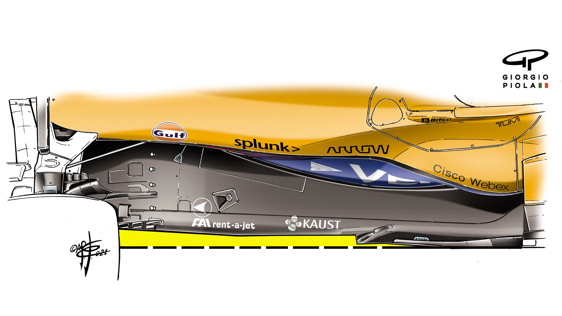 McLaren are the latest team to sport a Z-shaped floor...