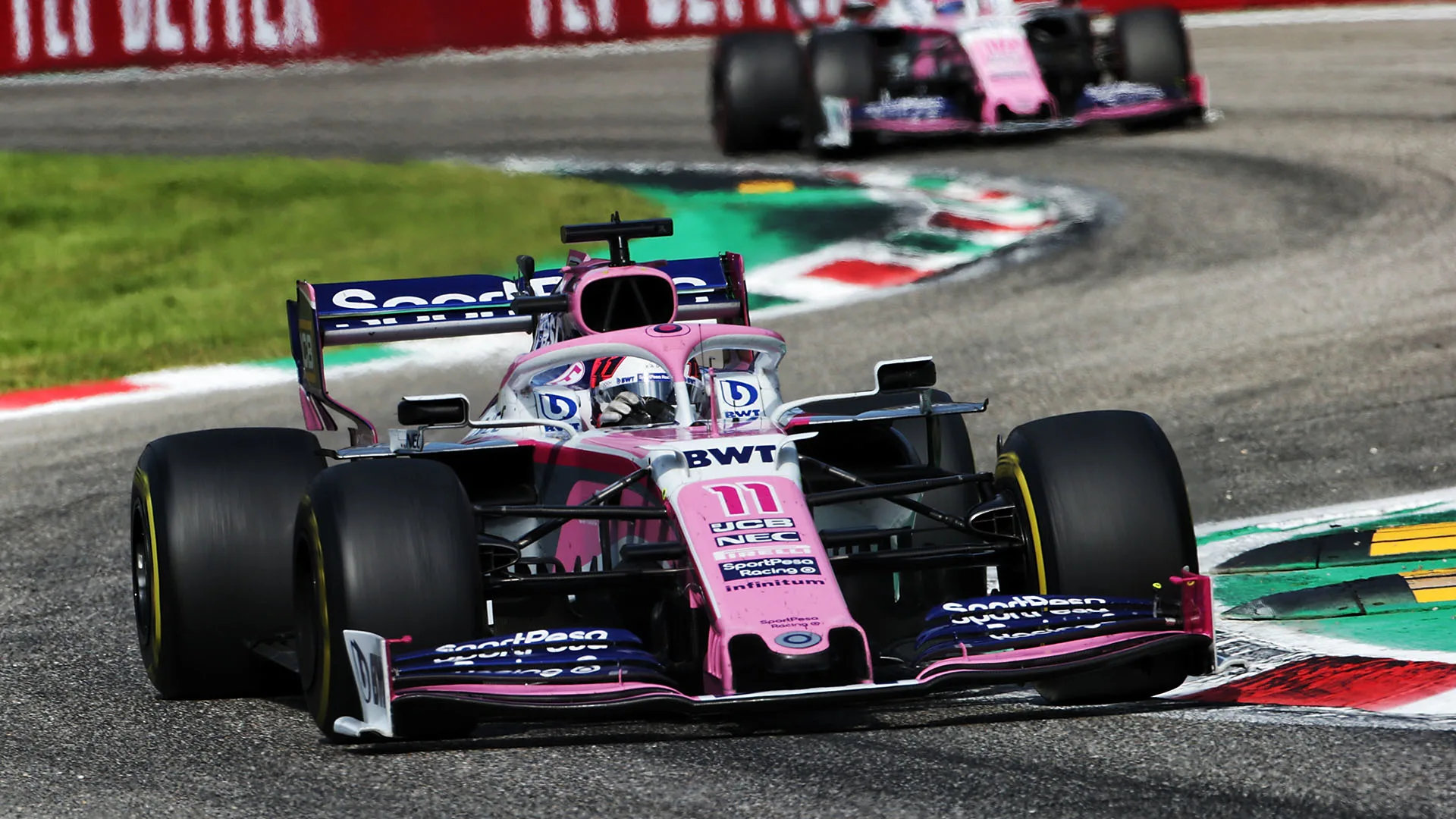 Sergio Perez (MEX) Racing Point F1 Team RP19.
08.09.2019. Formula 1 World Championship, Rd 14, Italian Grand Prix, Monza, Italy, Race Day.
 - www.xpbimages.com, EMail: requests@xpbimages.com - copy of publication required for printed pictures. Every used picture is fee-liable. © Copyright: Bearne / XPB Images