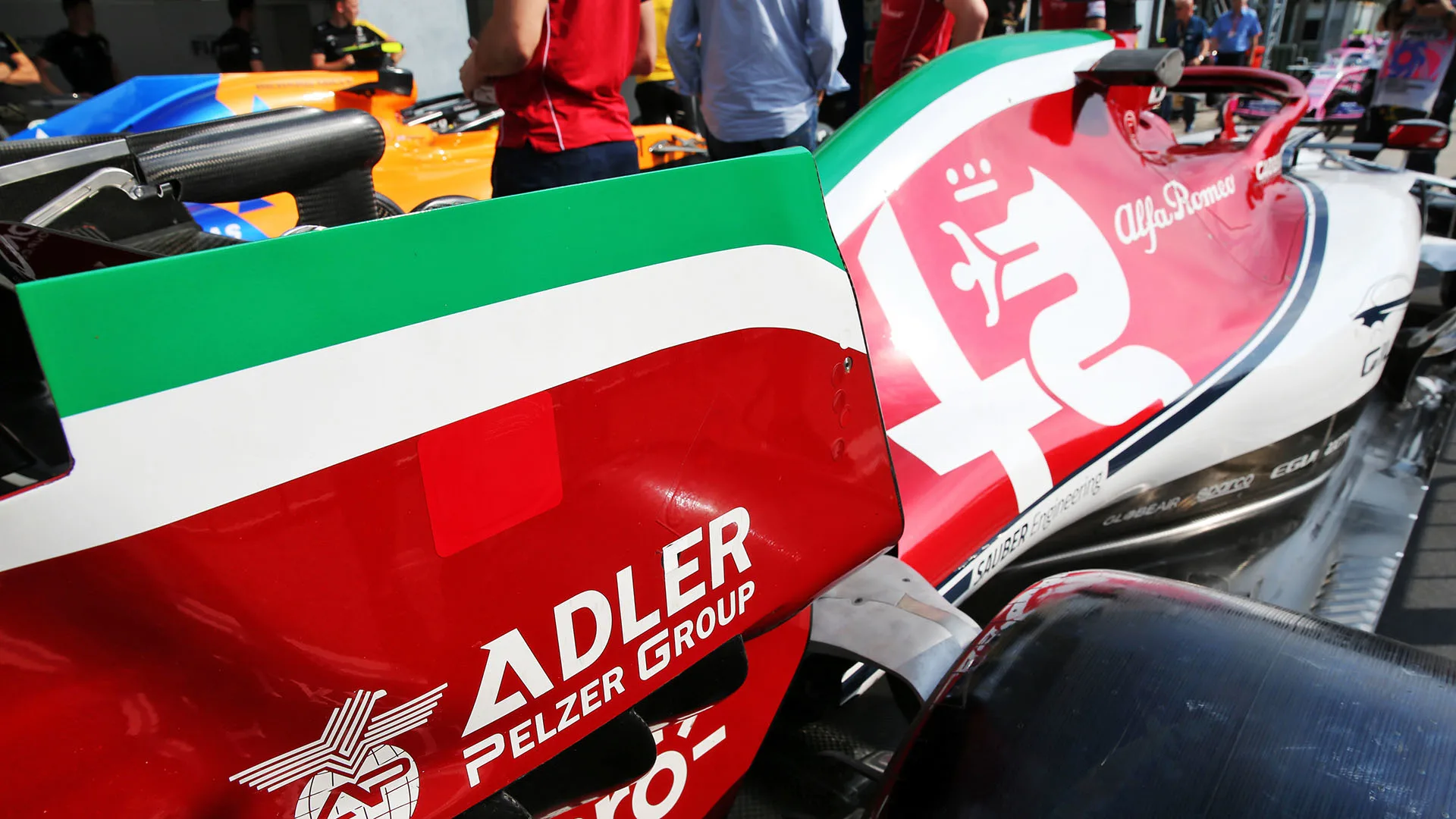 Alfa Romeo Racing C38 with Italian themed livery detail.
05.09.2019. Formula 1 World Championship, Rd 14, Italian Grand Prix, Monza, Italy, Preparation Day.
- www.xpbimages.com, EMail: requests@xpbimages.com - copy of publication required for printed pictures. Every used picture is fee-liable. © Copyright: Batchelor / XPB Images