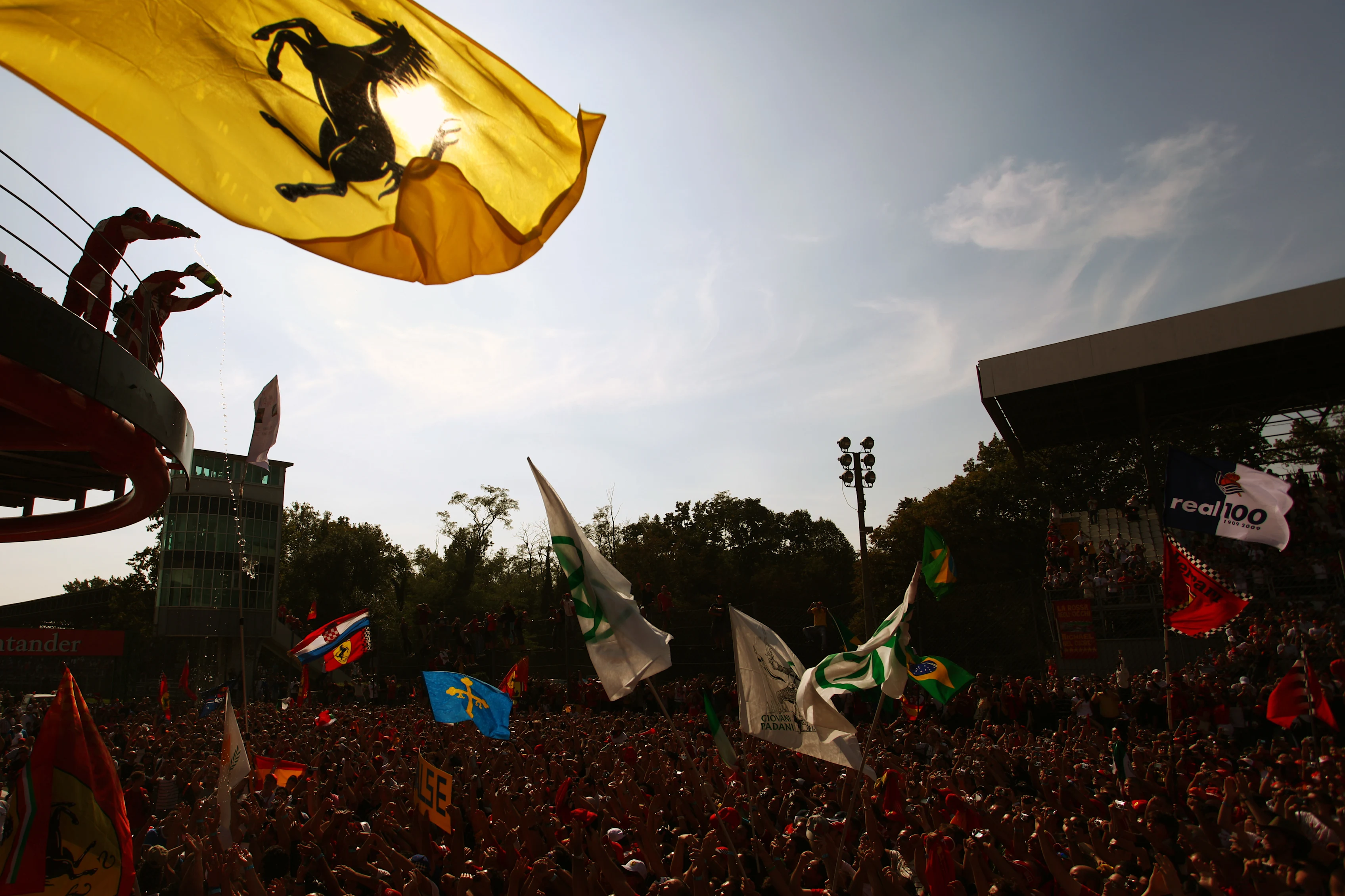 Race winner Fernando Alonso (ESP) Ferrari and team mate Felipe Massa (BRA) Ferrari celebrate on the