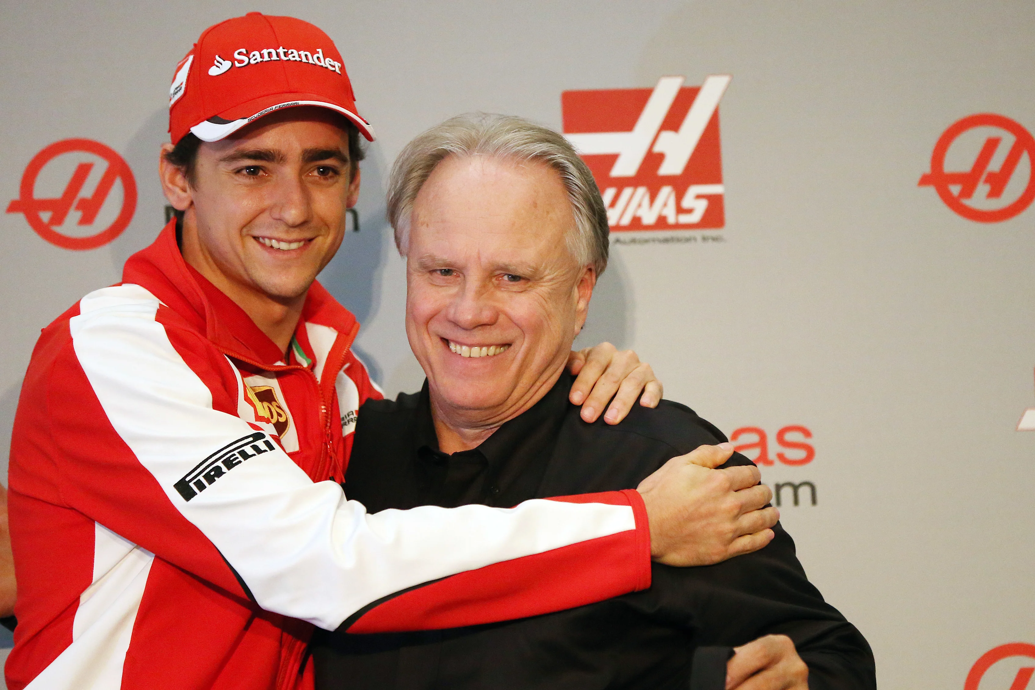 MEXICO CITY, MEXICO - OCTOBER 30:  Esteban Gutierrez and Gene Haas, founder and chairman, Haas F1