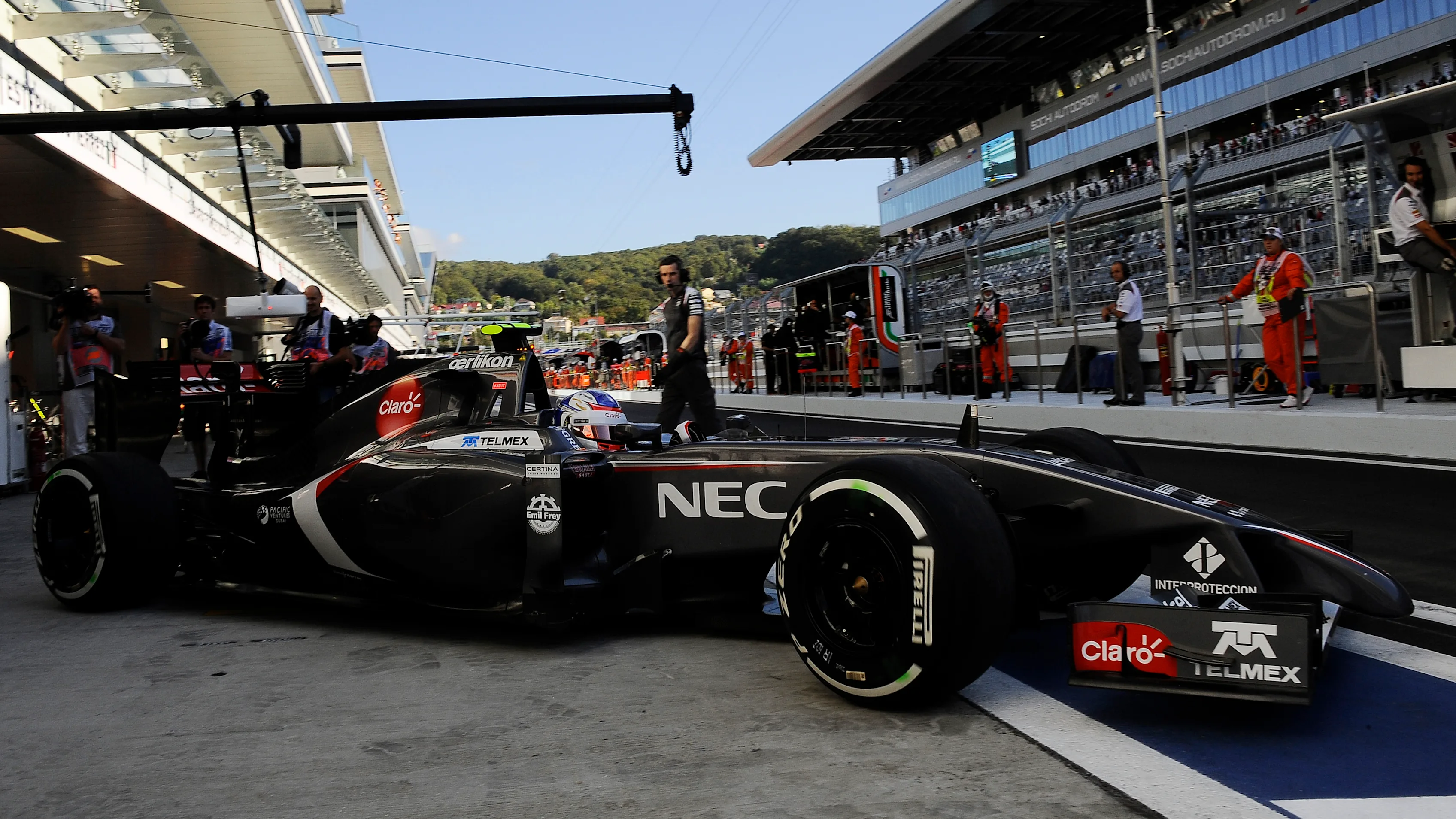 Sergey Sirotkin made his F1 practice debut at the 2014 Russian Grand Prix. © Sutton Images