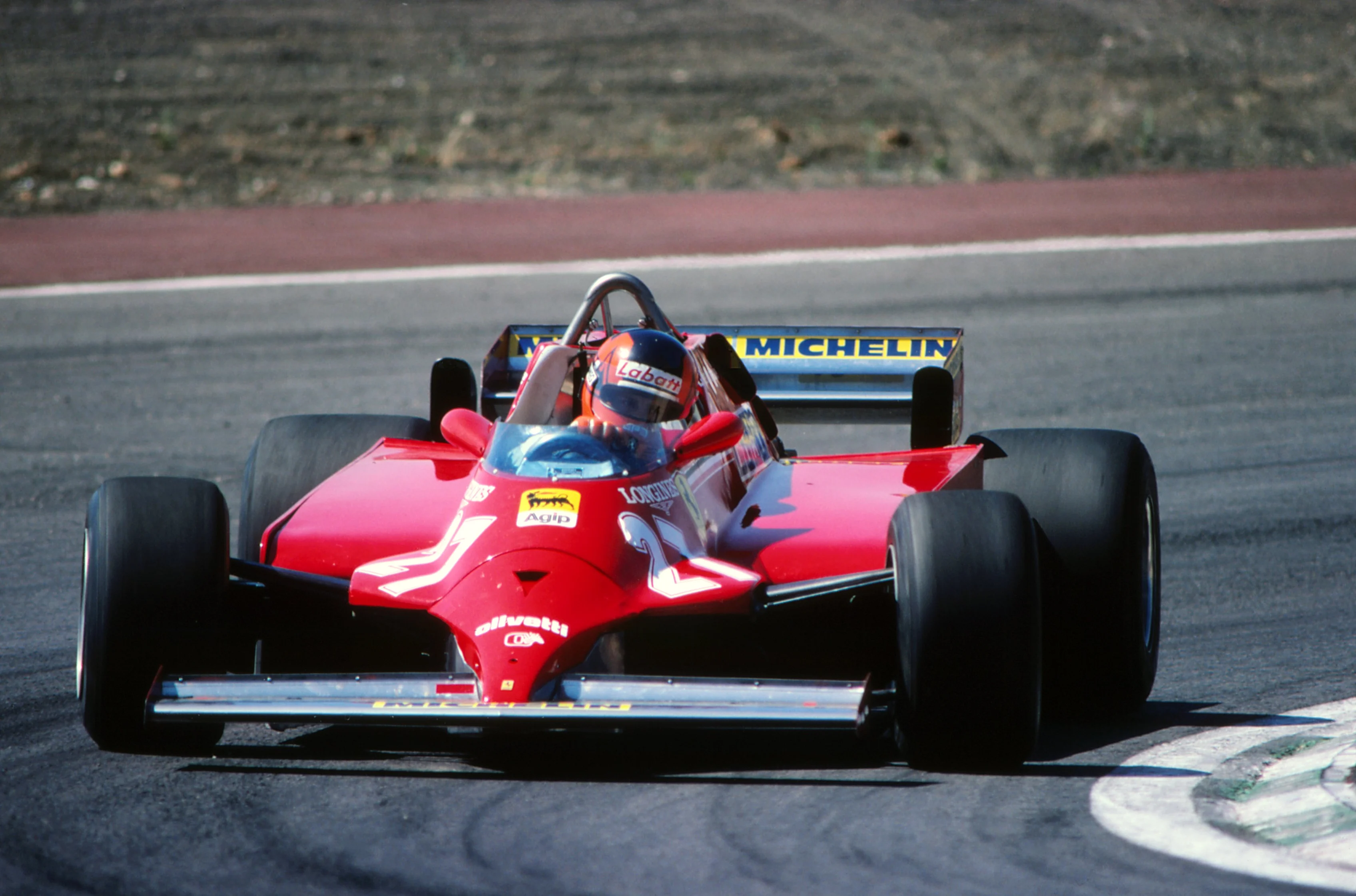 Race winner Gilles Villeneuve (CDN), Ferrari 126CK.\nSpanish Grand Prix, Rd7, Jarama, Spain, 21