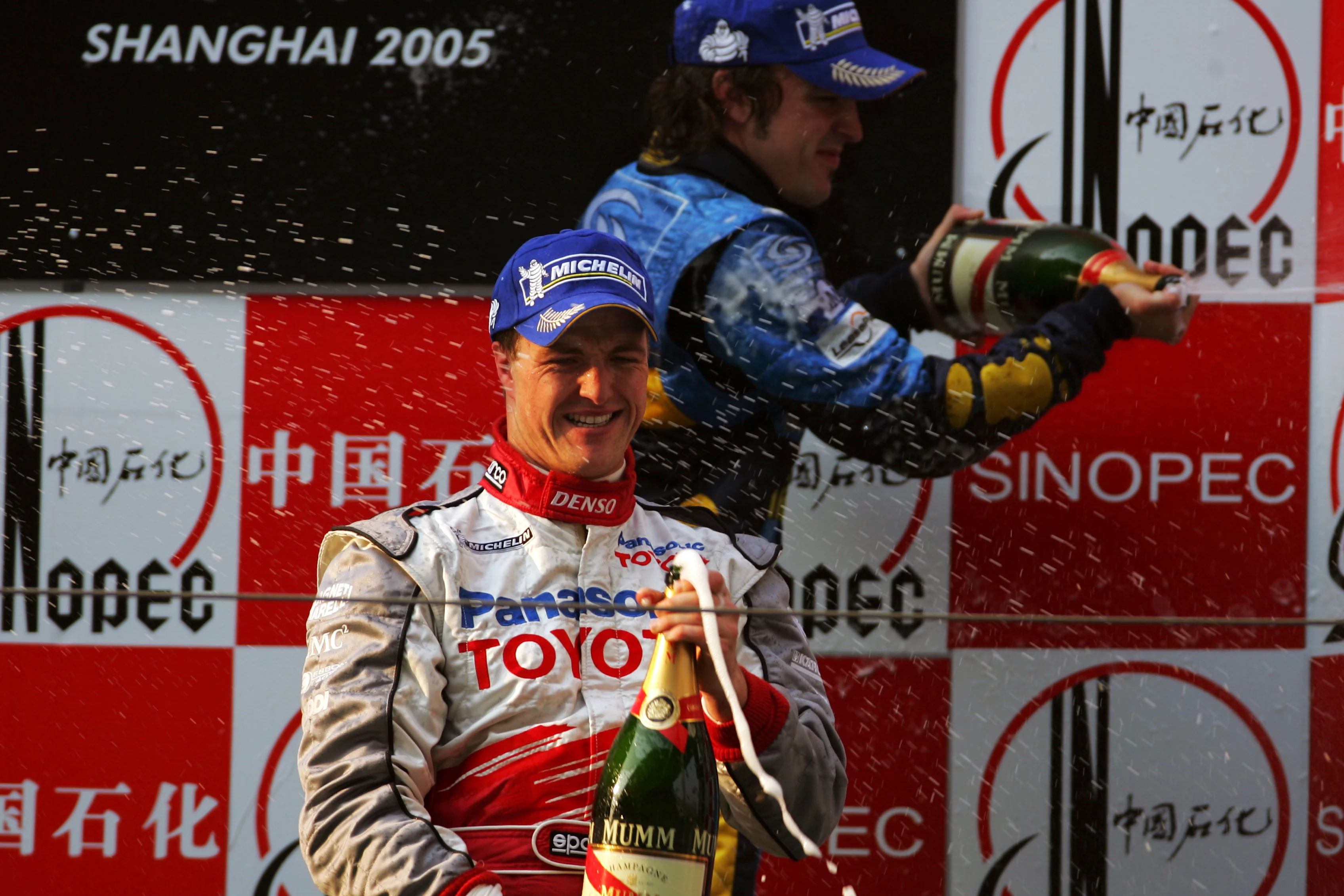 Ralf Schumacher (GER) Toyota on the podium.   Formula One World Championship, Rd19,  Chinese