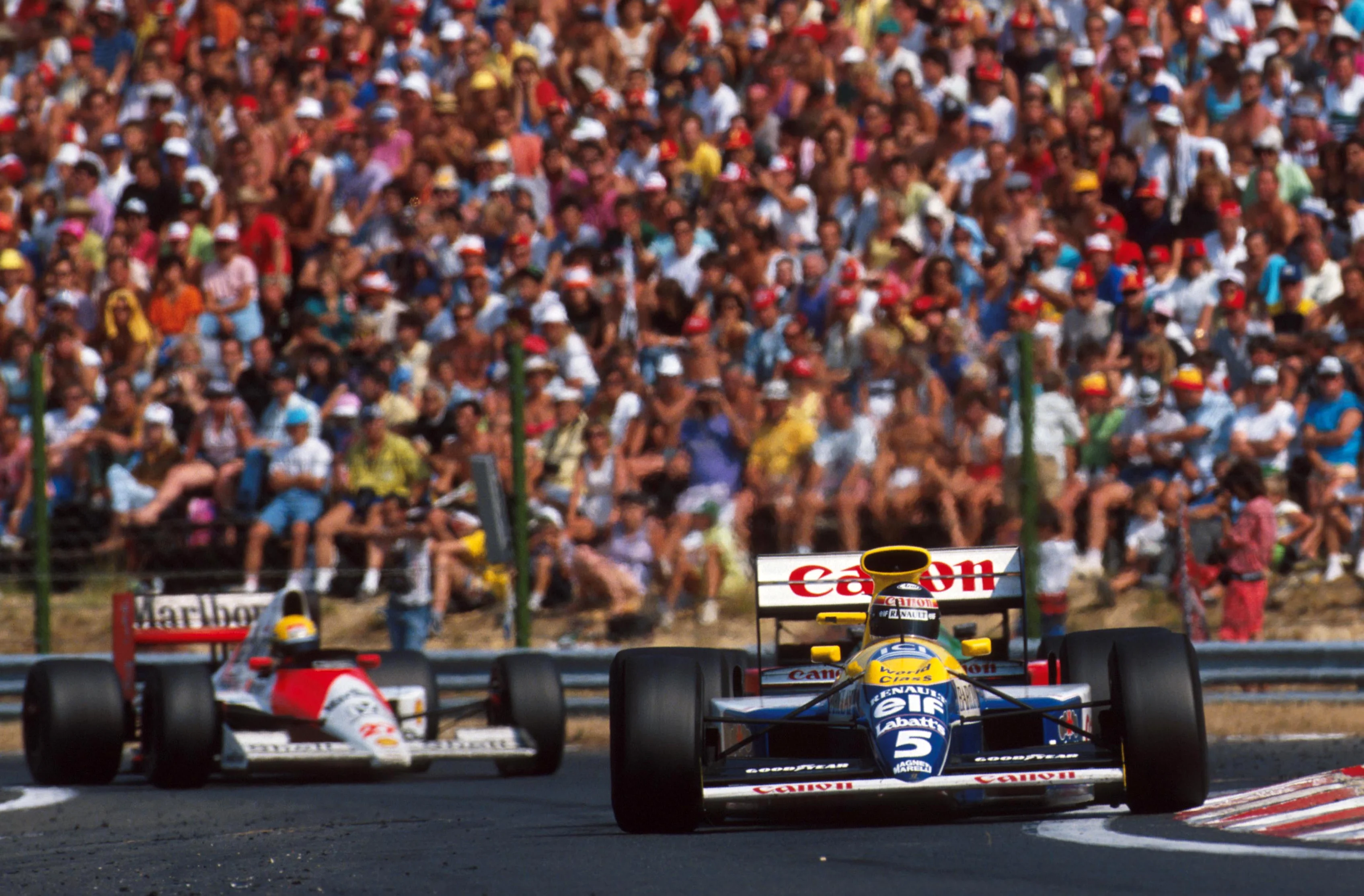 Race winner Thierry Boutsen(BEL), Williams FW13B Hungarian Grand Prix, Budapest, Hungary, 12