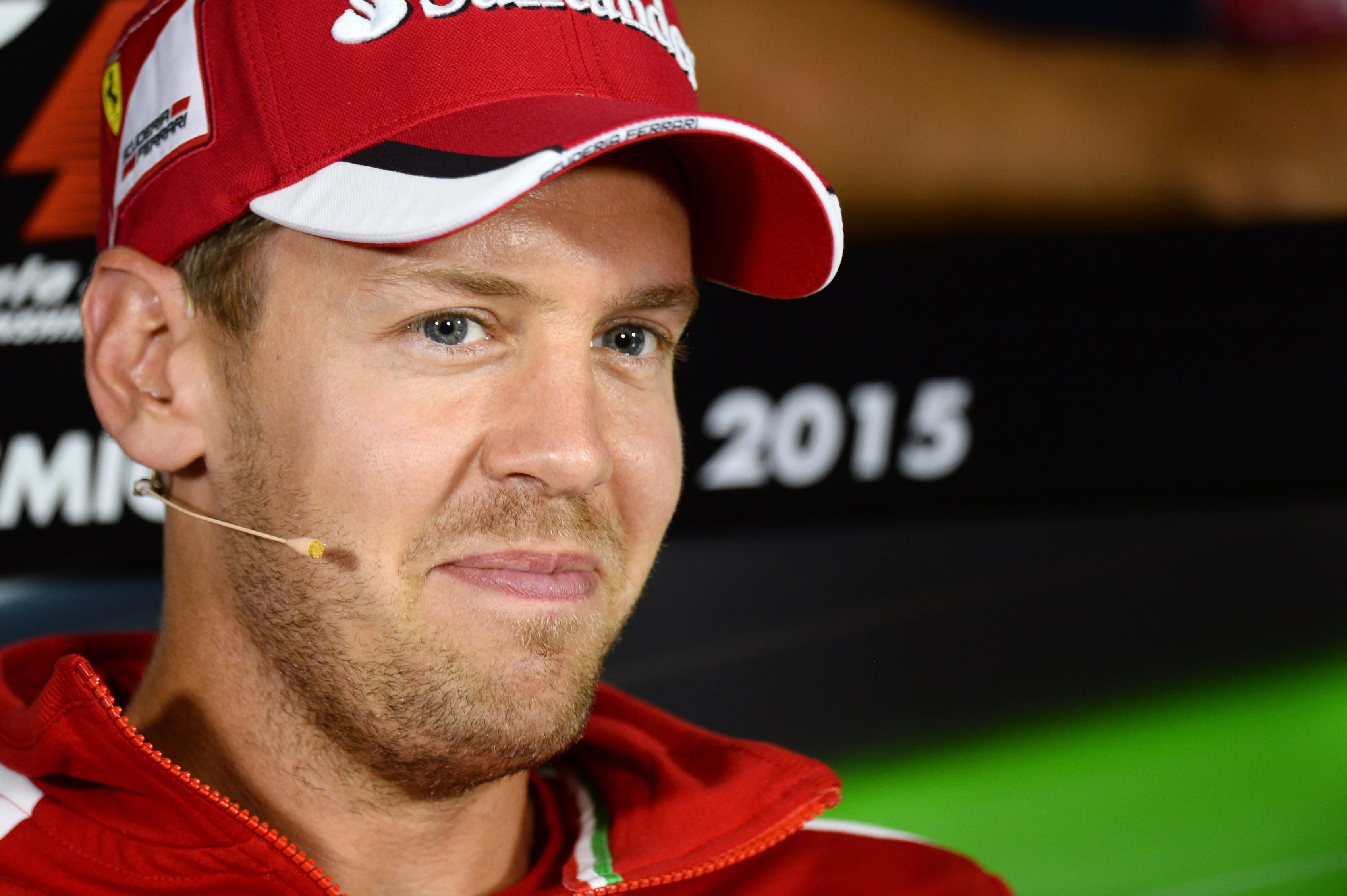 Sebastian Vettel (GER) Ferrari in the Press Conference at Formula One World Championship, Rd12, Italian Grand Prix, Preparations, Monza, Italy, Thursday 3 September 2015. © Sutton Motorsport Images