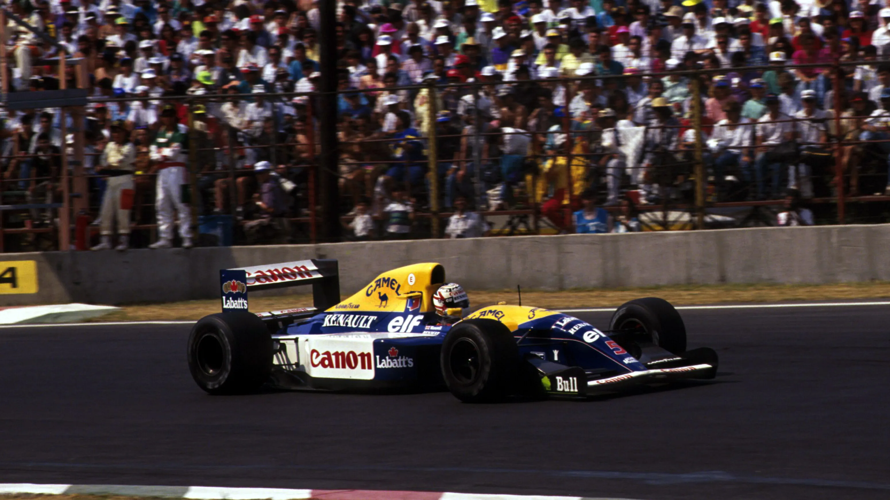 Race winner Nigel Mansell (GBR) Williams FW14B Mexican Grand Prix , Mexico City, 22 March 1992