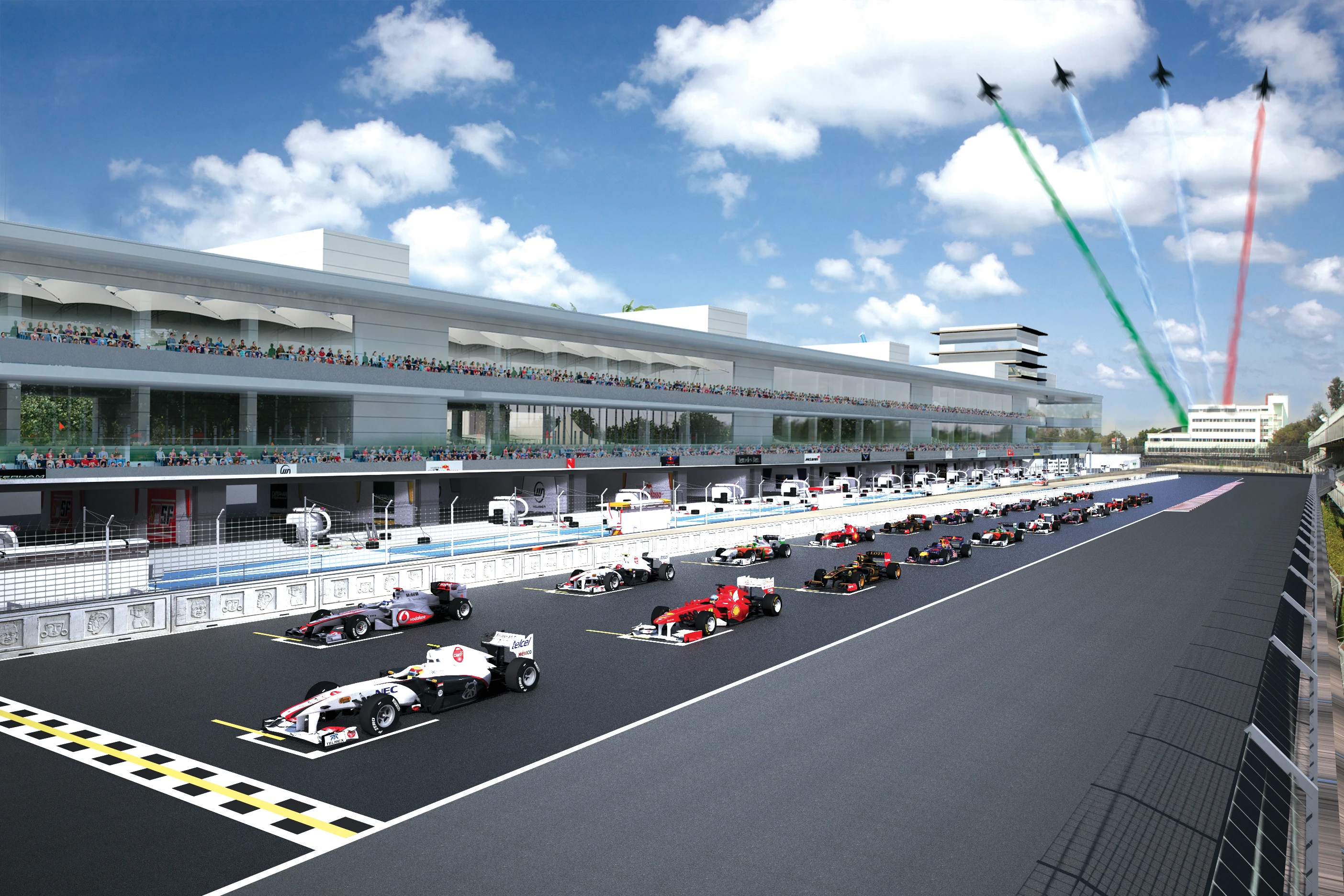 An artist's rendering of the Autodromo Hermanos Rodriguez © Tilke GmbH & Co. KG