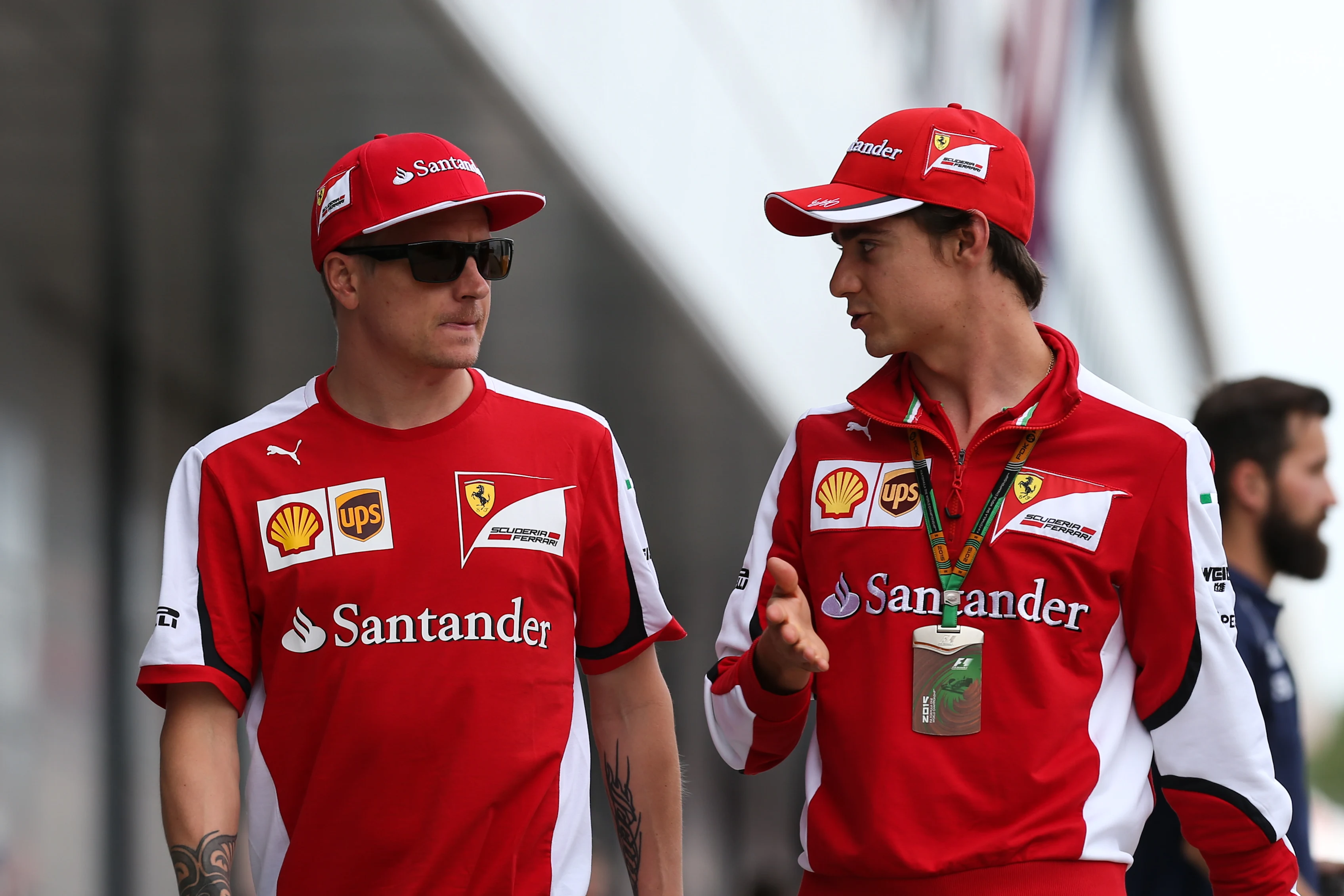 Kimi Raikkonen (FIN) Ferrari and Esteban Gutierrez (MEX) Ferrari Test and Reserve Driver at Formula