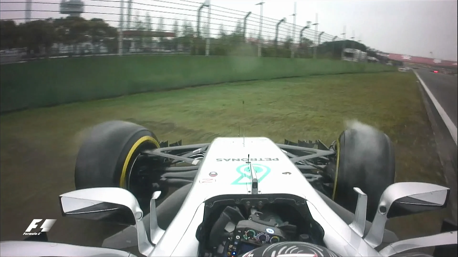 Race - Bottas spins behind Safety Car in