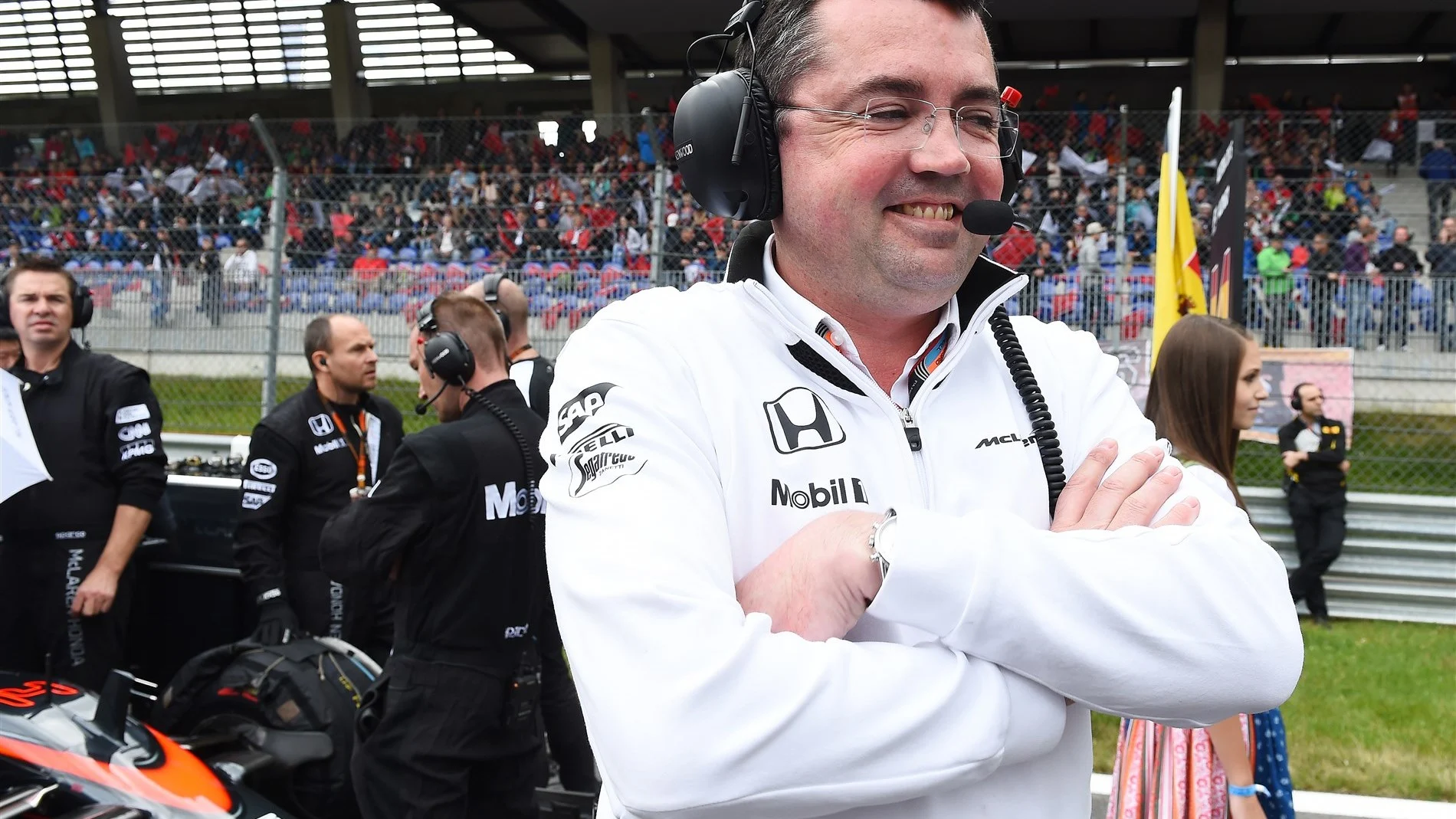 Eric Boullier (FRA) McLaren Racing Director on the grid at Formula One World Championship, Rd8, Austrian Grand Prix, Race, Spielberg, Austria, Sunday 21 June 2015. © Sutton Motorsport Images