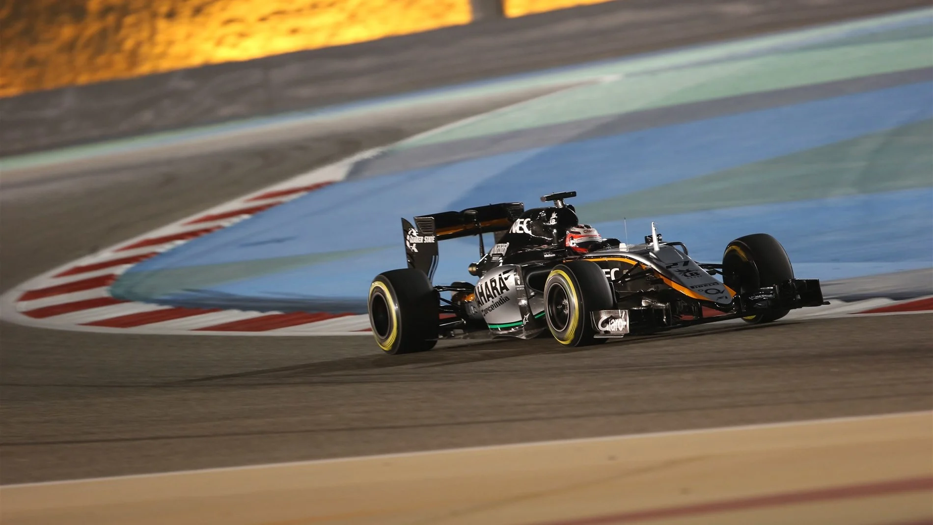 Nico Hulkenberg (GER) Force India VJM08 at Formula One World Championship, Rd4, Bahrain Grand Prix Practice, Bahrain International Circuit, Sakhir, Bahrain, Friday 17 April 2015. © Sutton Motorsport Images