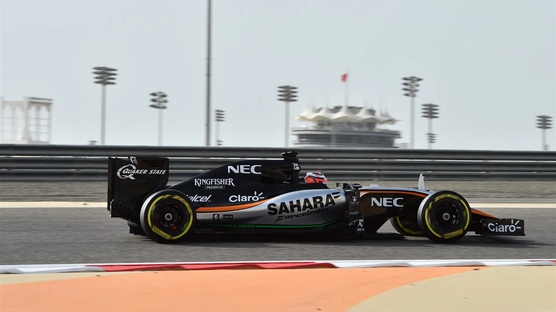 Nico Hulkenberg (GER) Force India VJM08 at Formula One World Championship, Rd4, Bahrain Grand Prix Qualifying, Bahrain International Circuit, Sakhir, Bahrain, Saturday 18  April 2015. © Sutton Motorsport Images