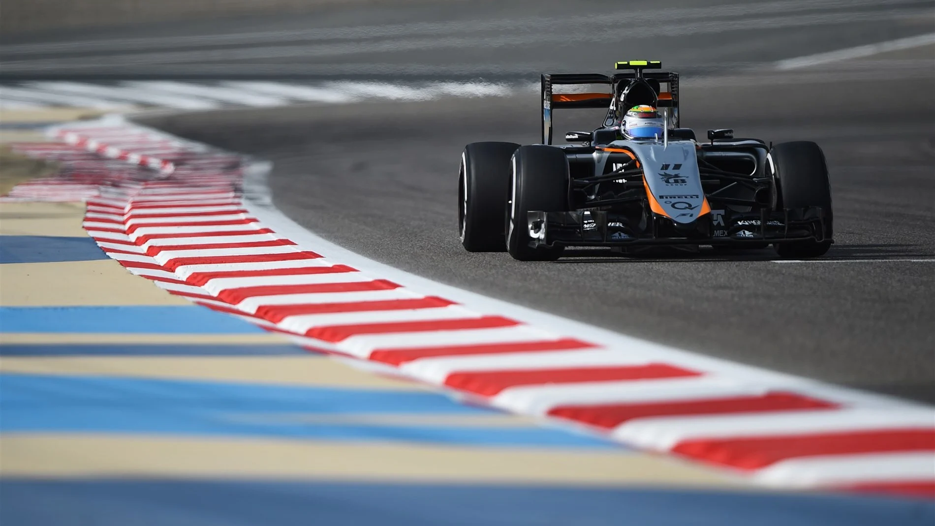 Sergio Perez (MEX) Force India VJM08 at Formula One World Championship, Rd4, Bahrain Grand Prix Qualifying, Bahrain International Circuit, Sakhir, Bahrain, Saturday 18  April 2015. © Sutton Motorsport Images