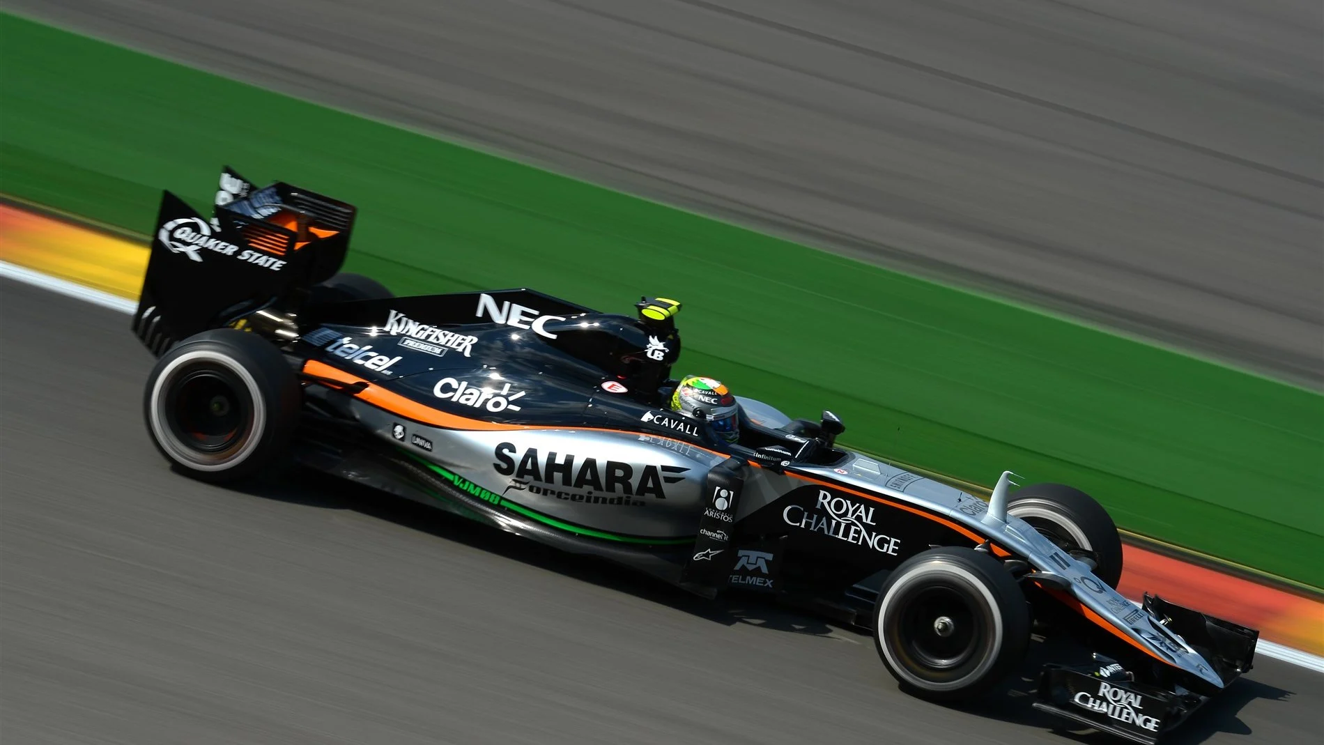 Sergio Perez (MEX) Force India VJM08 at Formula One World Championship, Rd11, Belgian Grand Prix, Practice, Spa Francorchamps, Belgium, Friday 21 August 2015. © Sutton Motorsport Images
