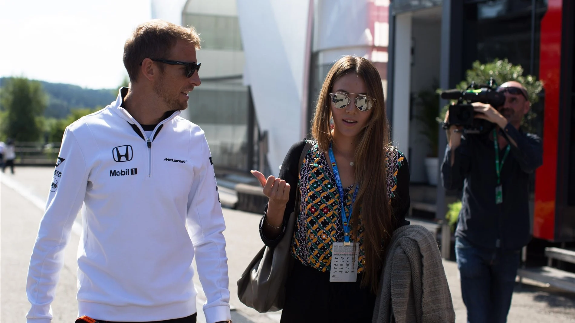 Jenson Button (GBR) McLaren and his wife Jessica Button (GBR) at Formula One World Championship,