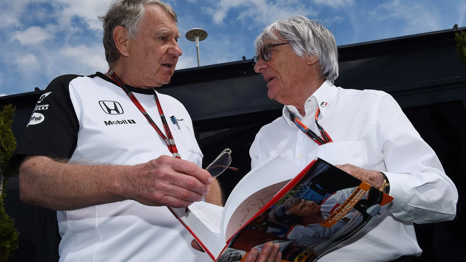 Bernie Ecclestone (GBR) CEO Formula One Group (FOM) and Tyler Alexander (USA) at Formula One World