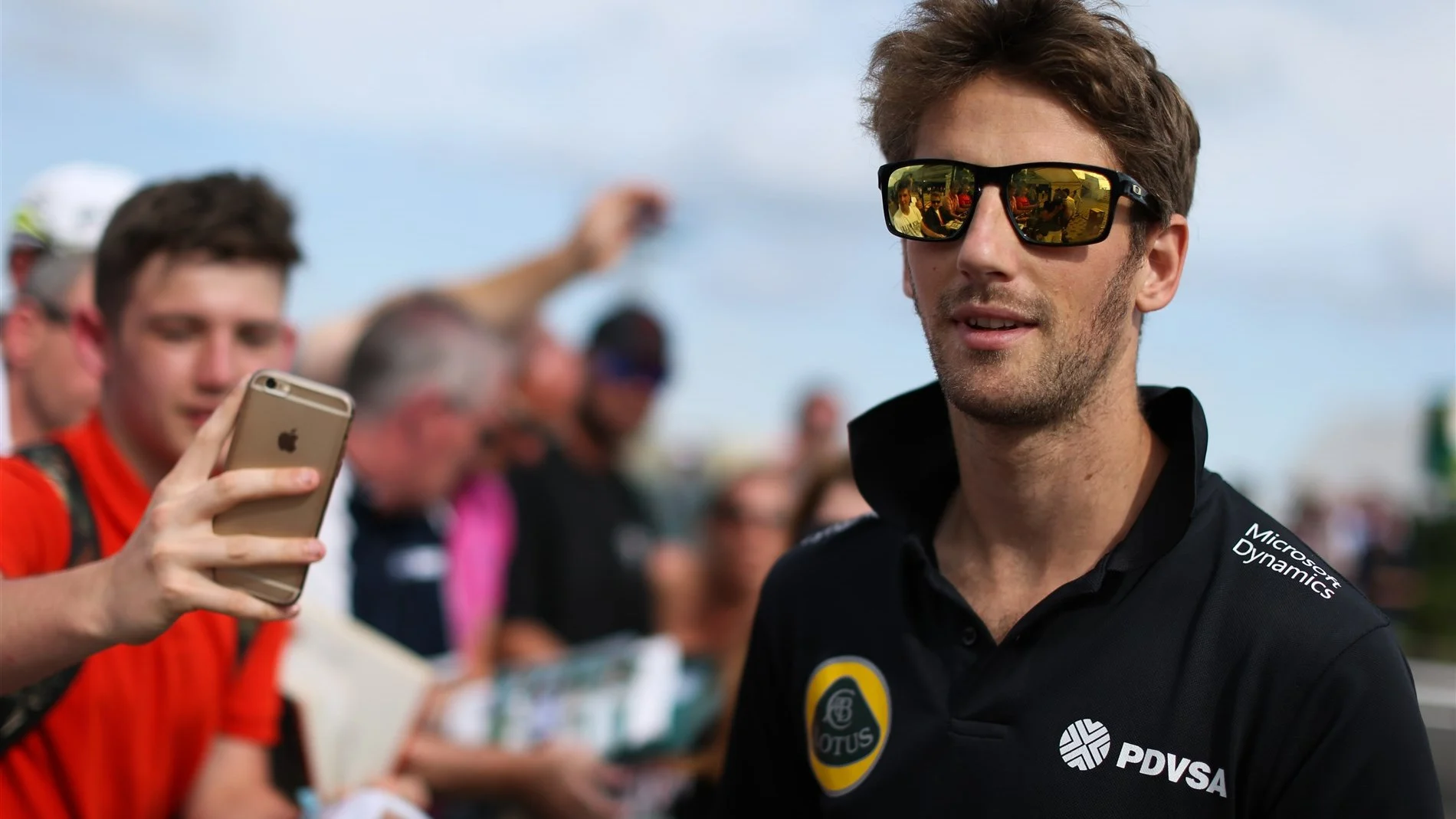 Romain Grosjean (FRA) Lotus F1 at the drivers autograph session at Formula One World Championship, Rd9, British Grand Prix, Qualifying, Silverstone, England, Saturday 4 July 2015. © Sutton Motorsport Images